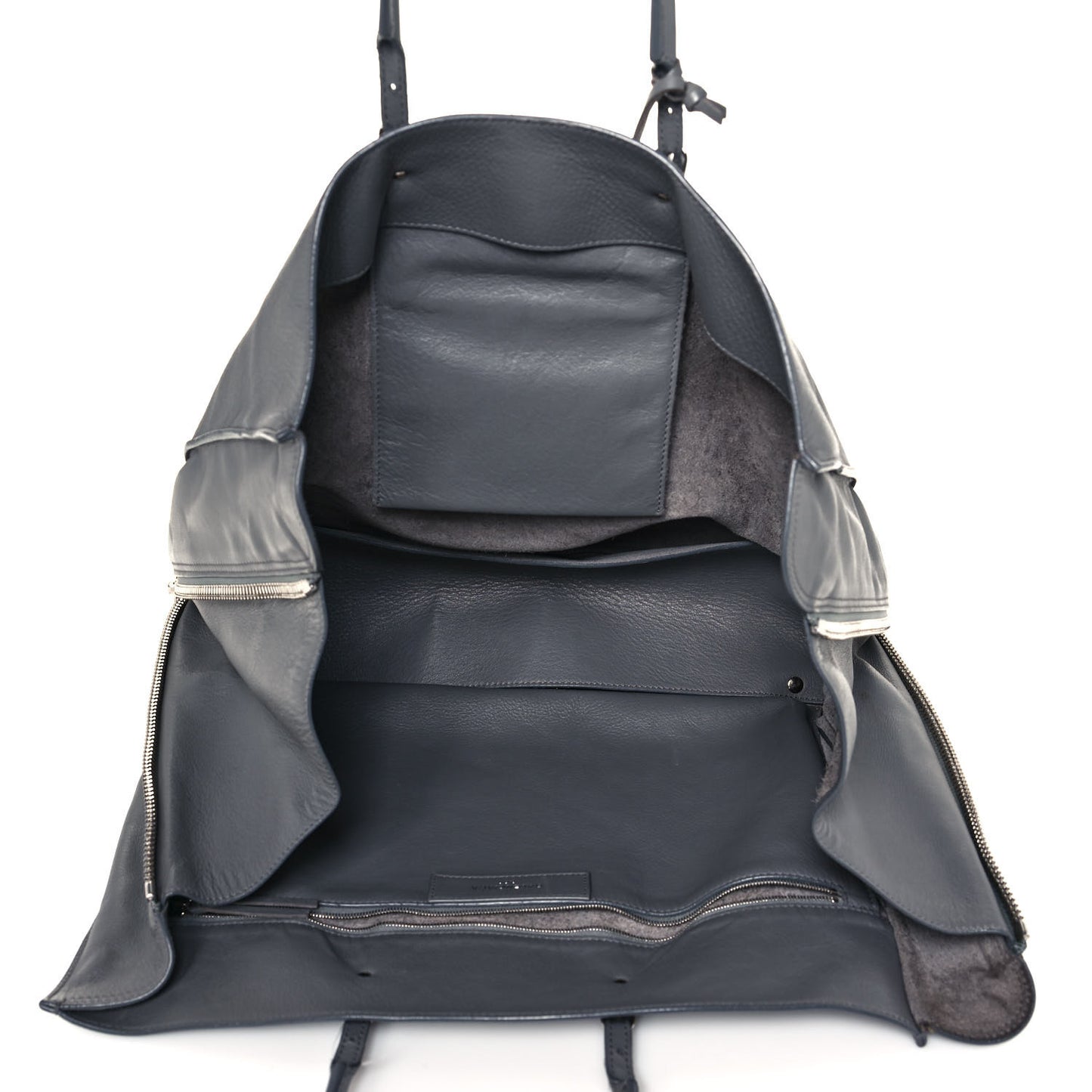 Veau Papier A4 Zip Around Tote Gris Metal