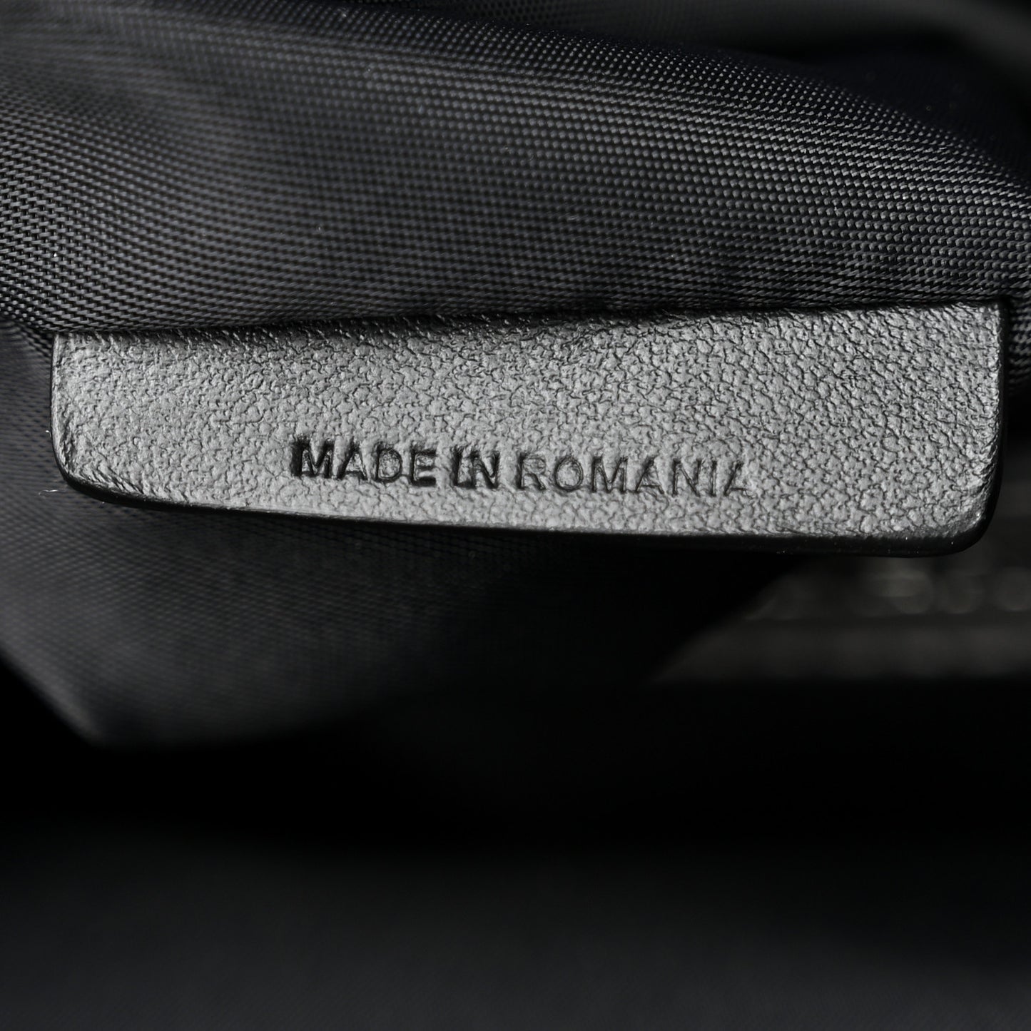Calfskin Logo Embossed Backpack Charcoal Grey