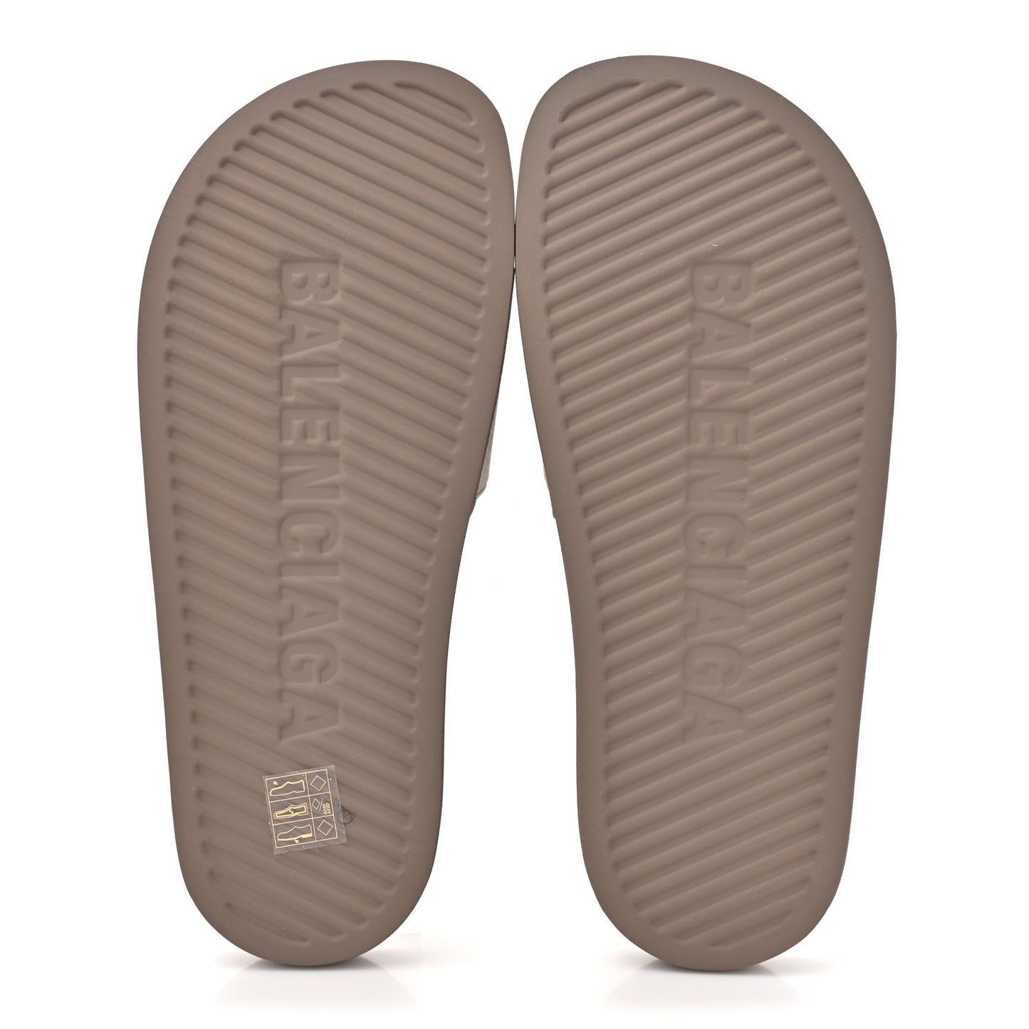 Rubber Allover Logo Pool Slide Sandals 38 Dark Mink