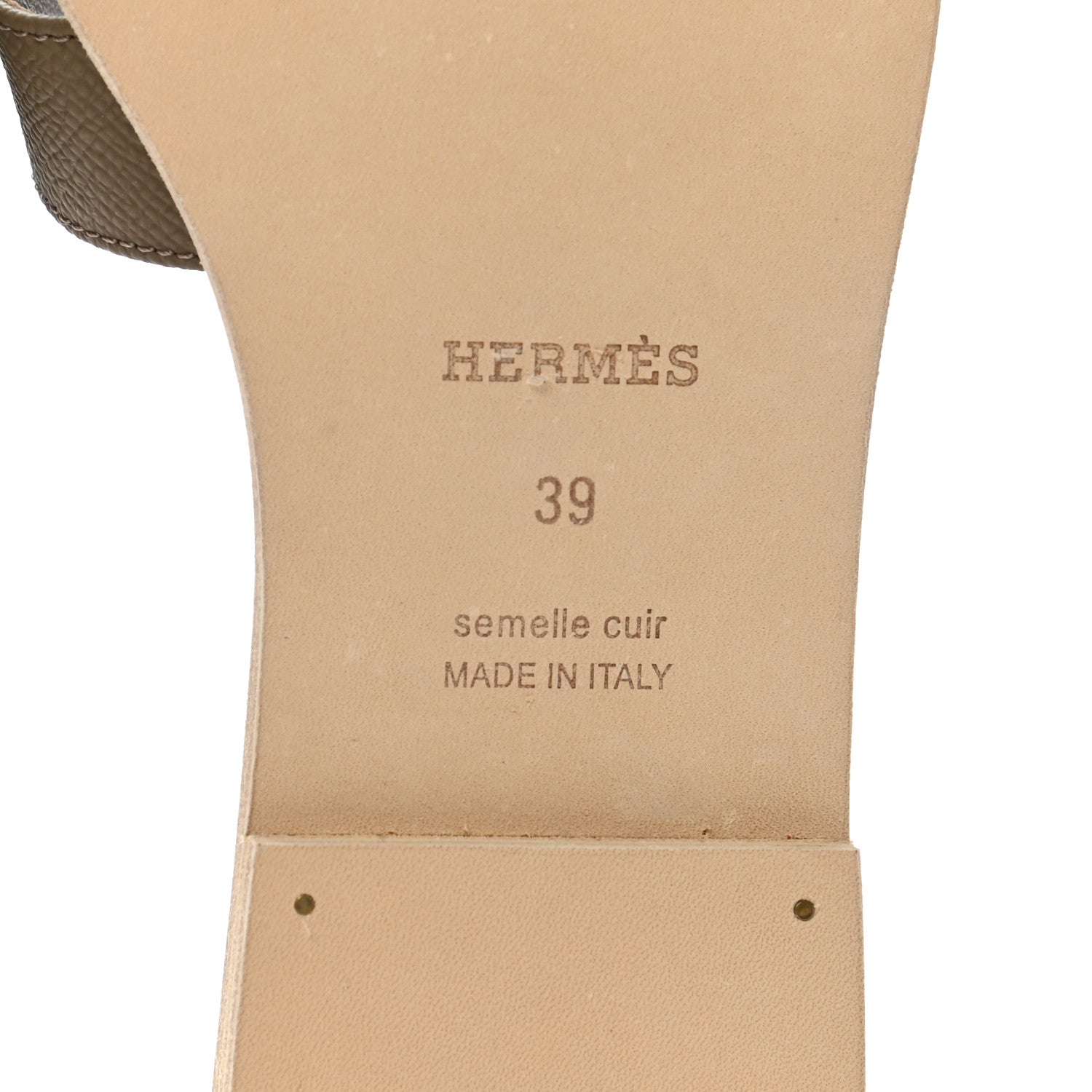 Hermes Epsom Oran Sandals 39 Etoupe 6 of 8