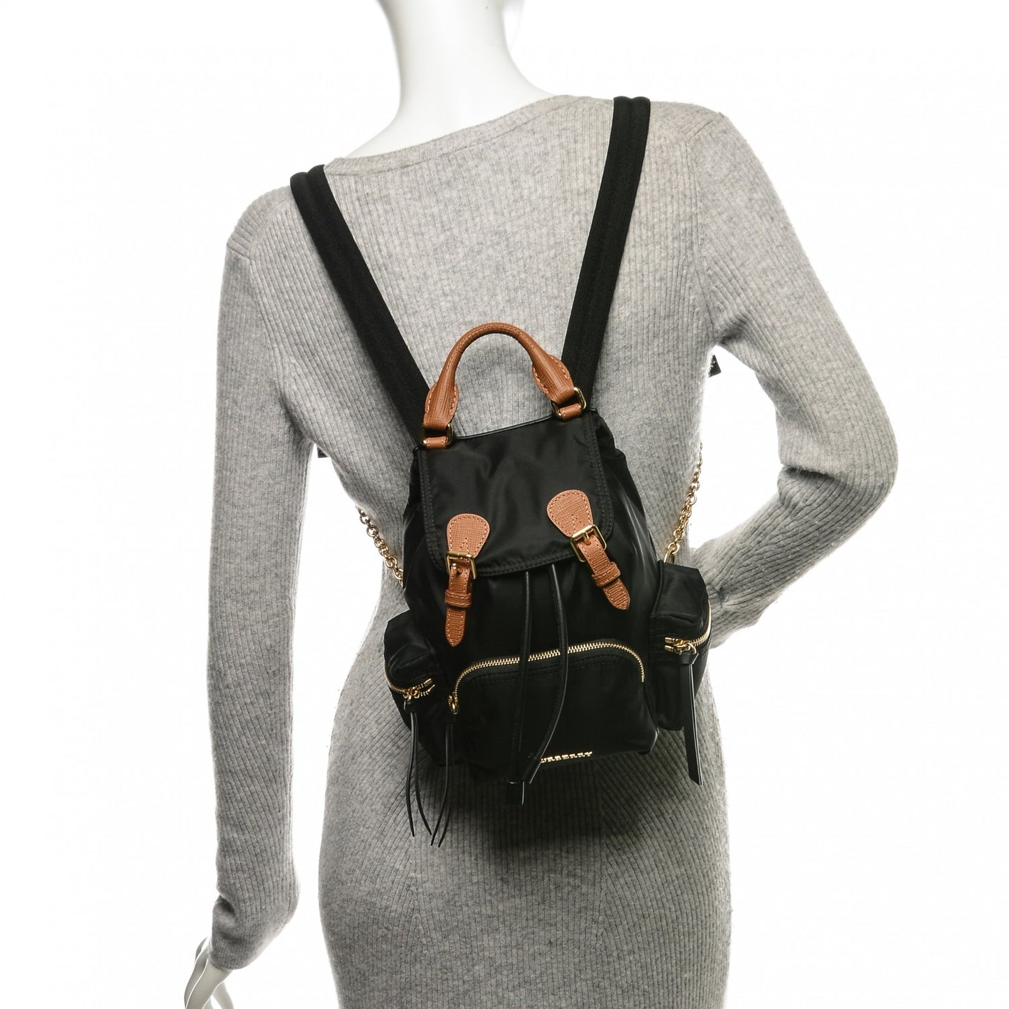 Nylon Small Rucksack Backpack Black