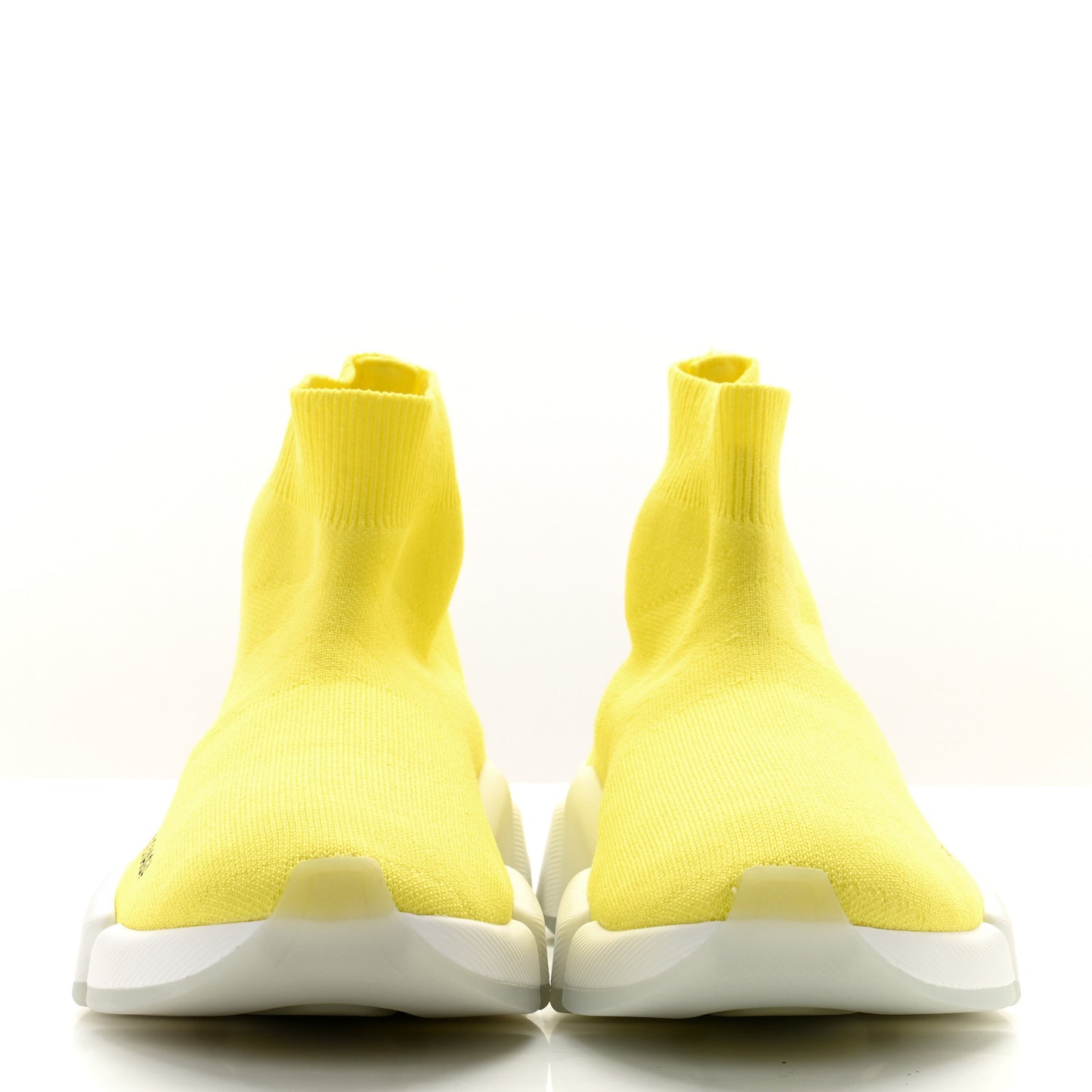 Ribbed Knit Womens Speed 2.0 Transparent Sole Sneakers 37 Yellow