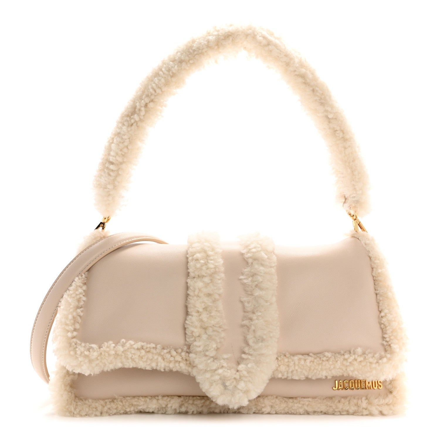 Jacquemus Calfskin Shearling Le Bambimou Ivory 7 of 9