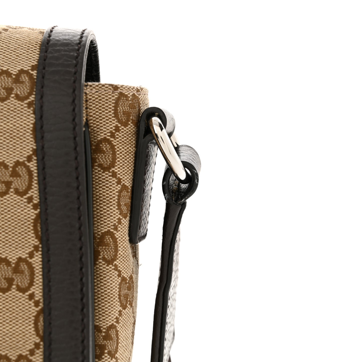 Monogram Flap Messenger Bag Beige Dark Brown