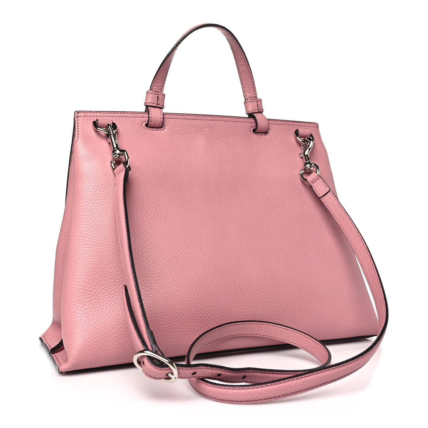 Cellarius Calfskin Medium Bamboo Daily Top Handle Bag Carmine Rose