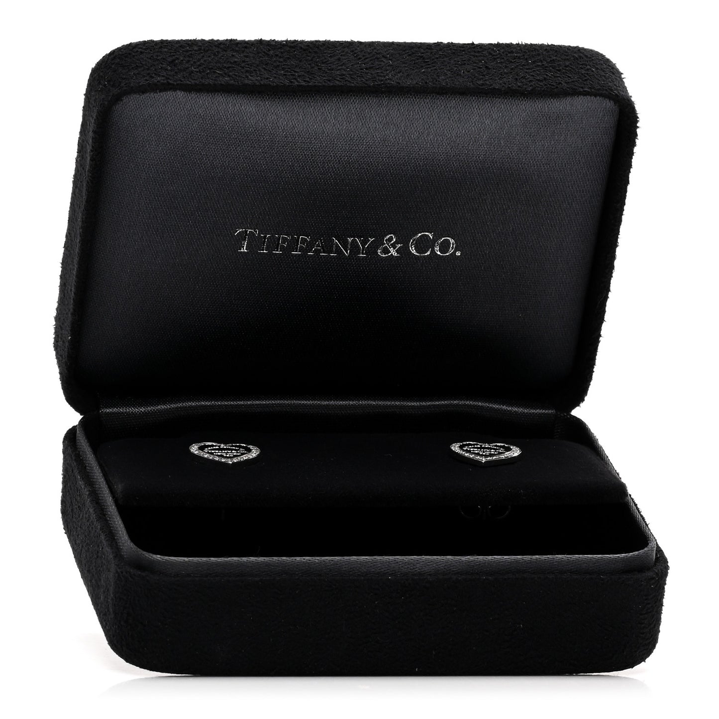 18K White Gold Diamond Return To Tiffany Heart Tag Earrings