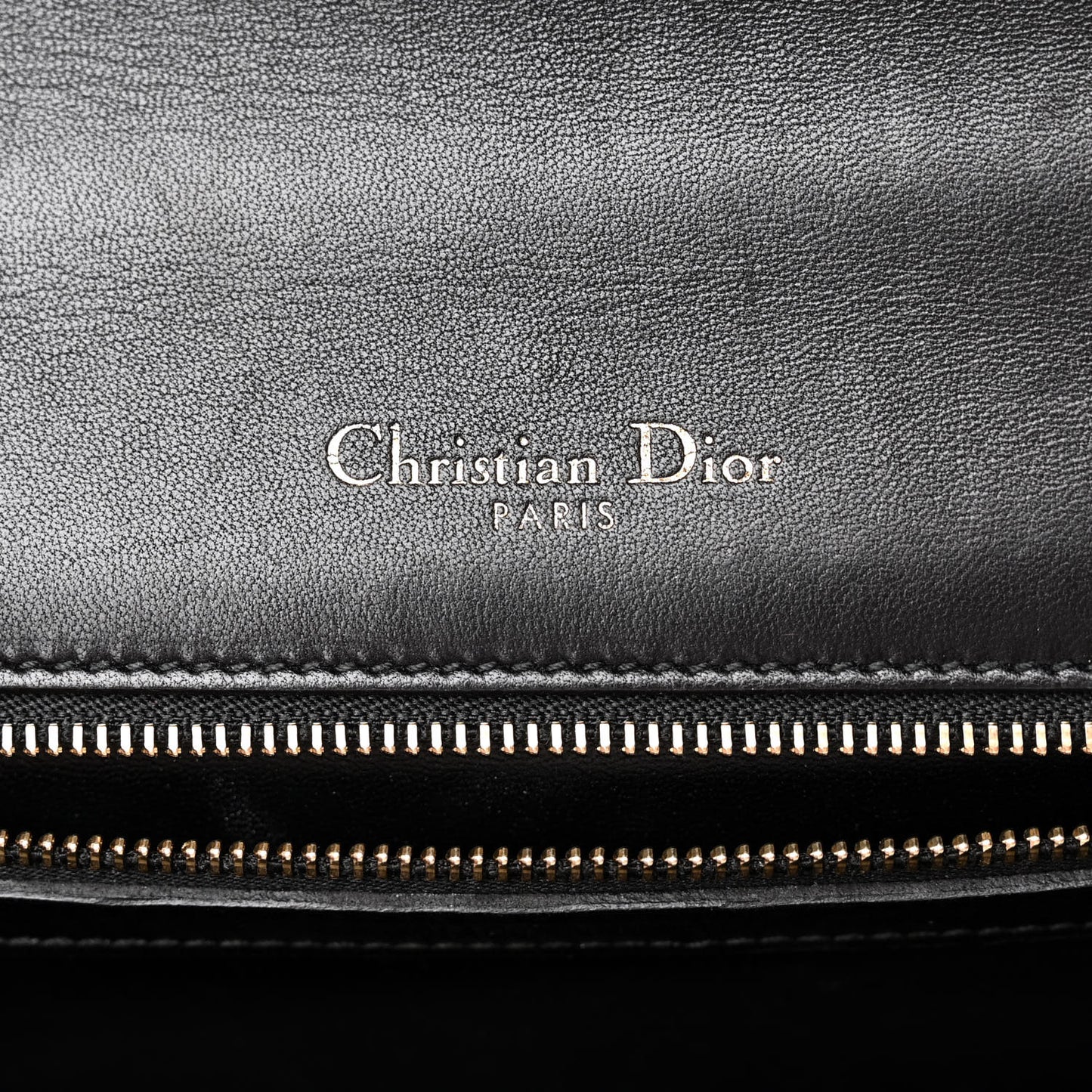 Calfskin Crystal Embroidered Medium Diorama Flap Bag Black