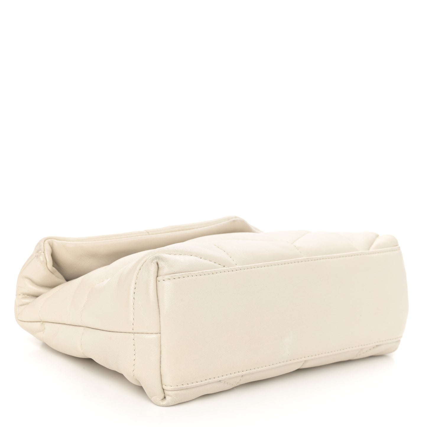Lambskin Quilted Mini Loulou Puffer Monogram Chain Satchel Crema Soft