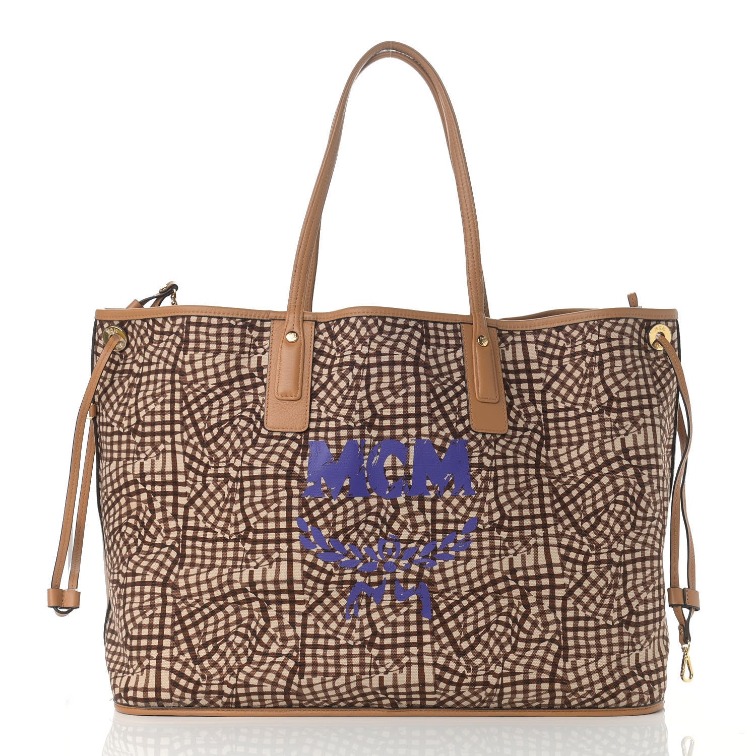 MCM Visetos Large Liz Reversible Shopper Tote Cognac 3 of 16