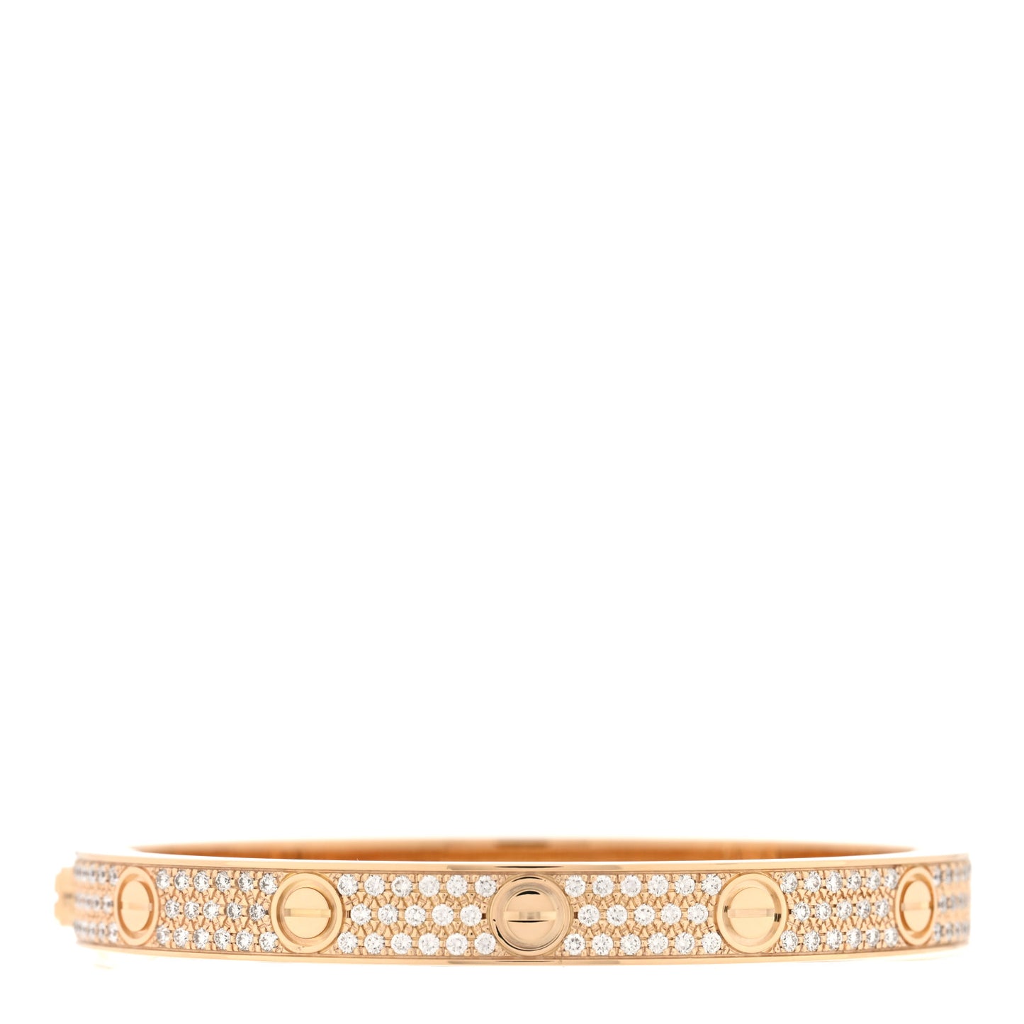 18K Yellow Gold Diamond LOVE Paved Bracelet 17