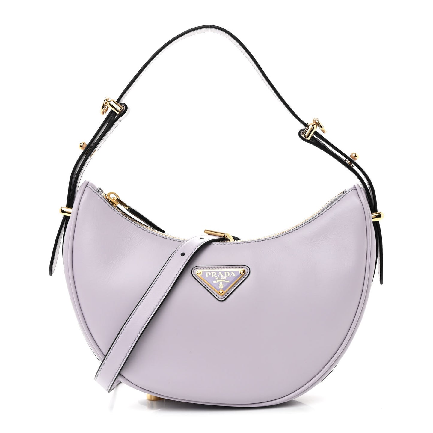 Soft Calfskin Arque Shoulder Bag Glicine