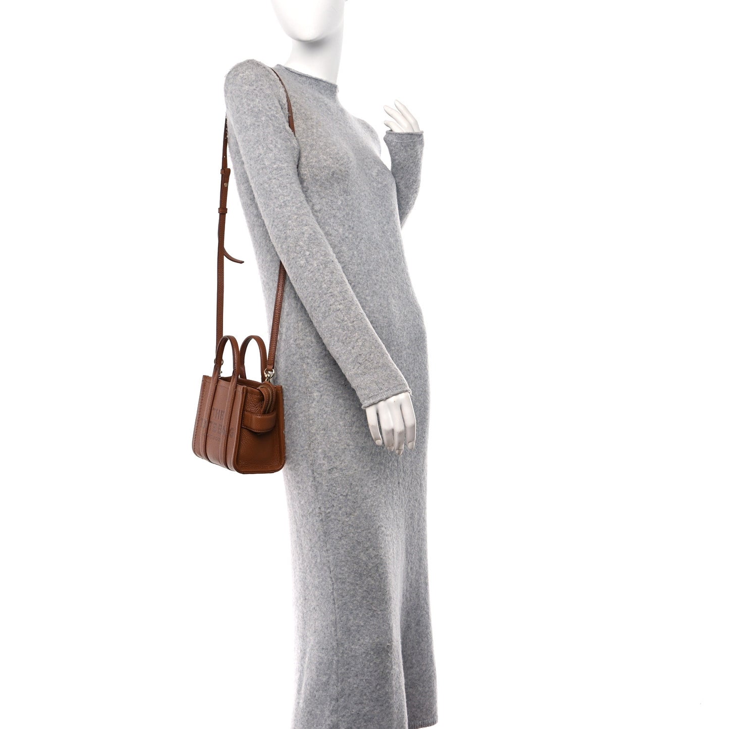 Grained Calfskin Micro The Tote Bag Argan Oil