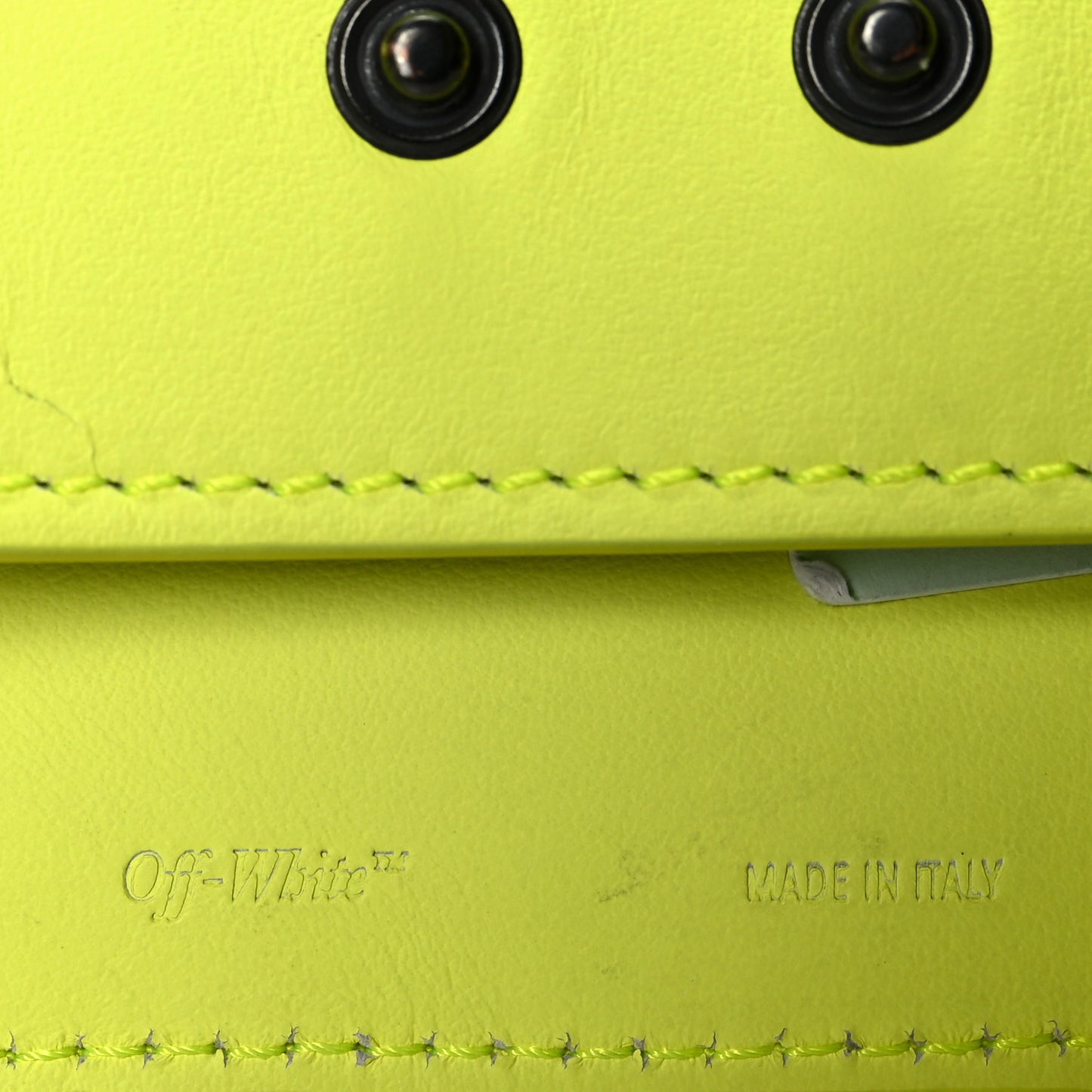 Calfskin Embossed Leg Pouch Fluo Yellow