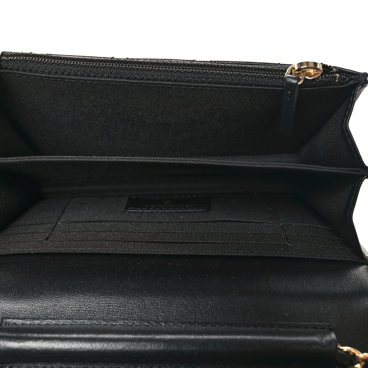 Lambskin Quilted Mini Camellia Bow Wallet On Chain WOC Black