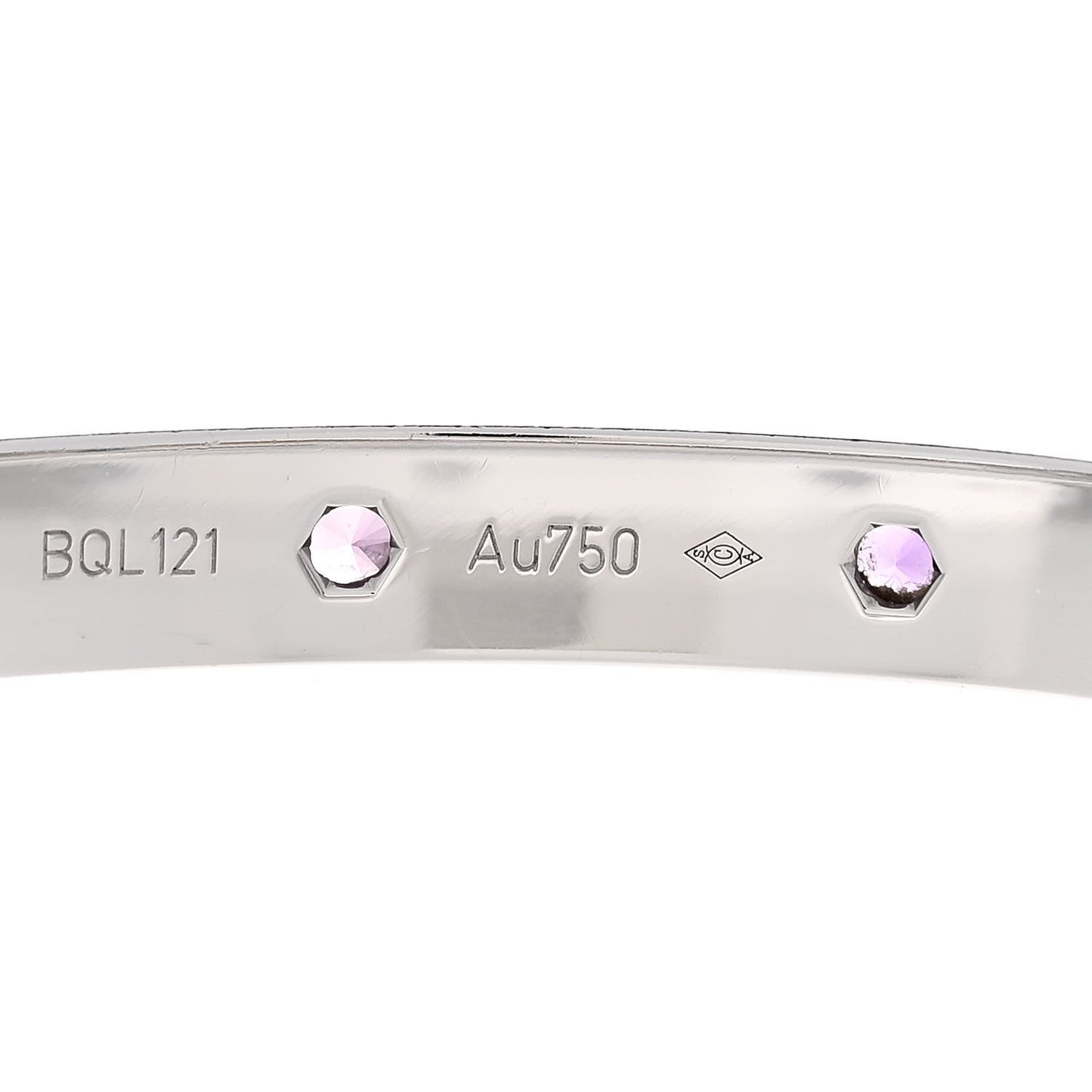 18K White Gold Aquamarine Sapphire Spinel Amethyst LOVE Bracelet 16