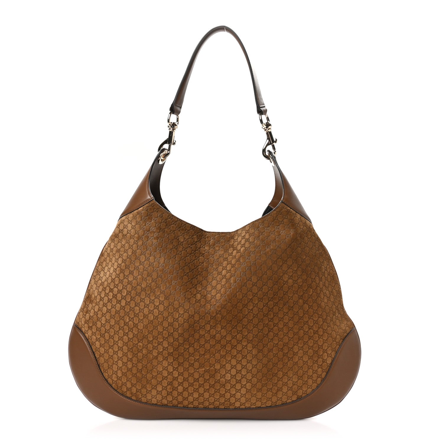 Gucci GG Suede B Large Shoulder Bag Brown 1608856 – FASHIONPHILE