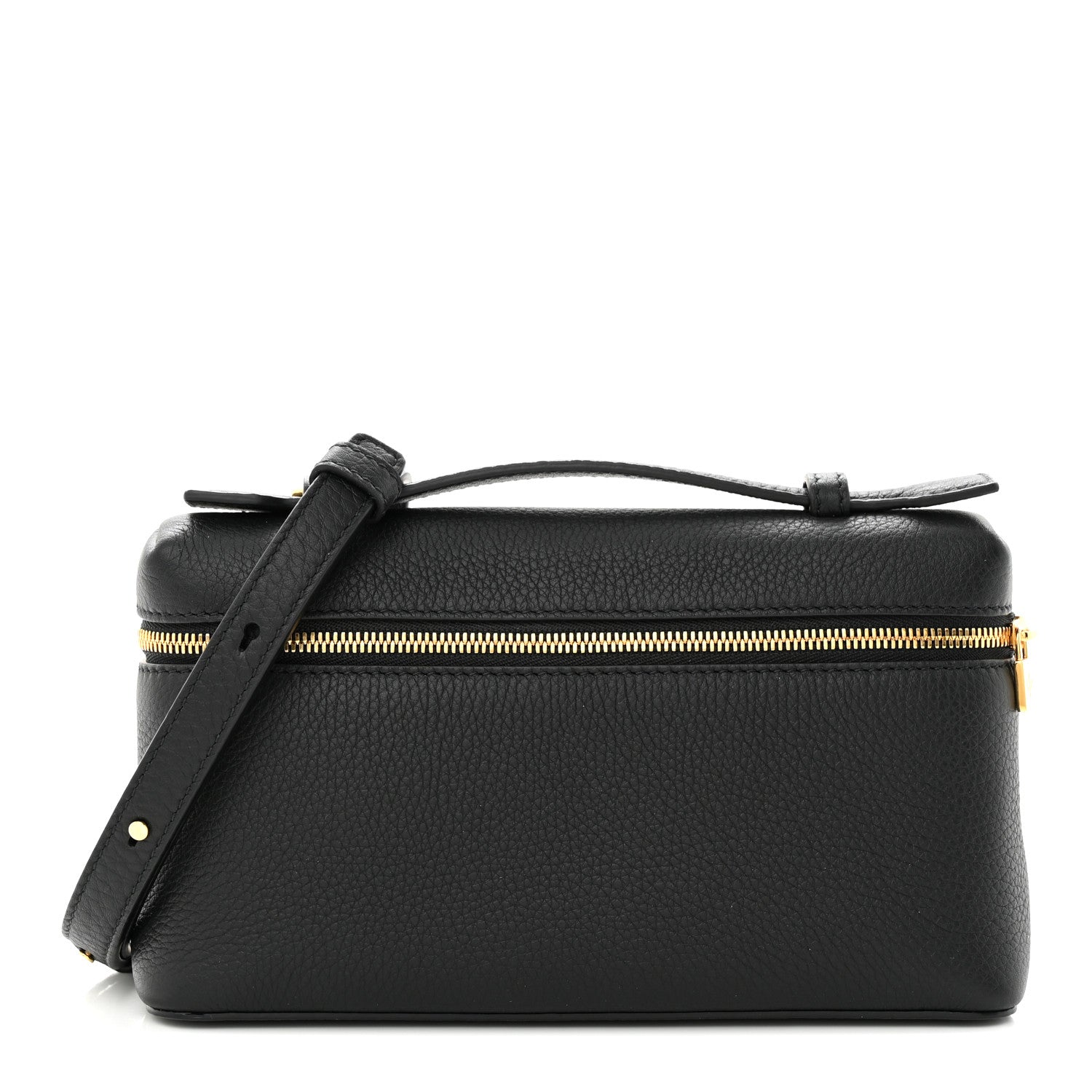 Loro Piana Grained Calfskin L19 Extra Pocket Pouch Black 1442649