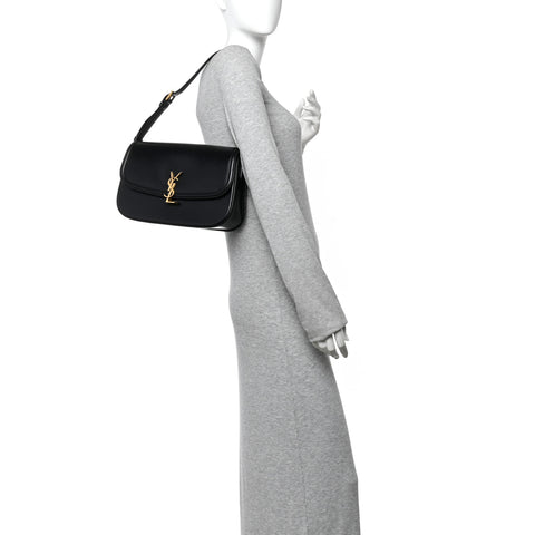 Box Calfskin Monogram Large Solferino Shoulder Bag Black
