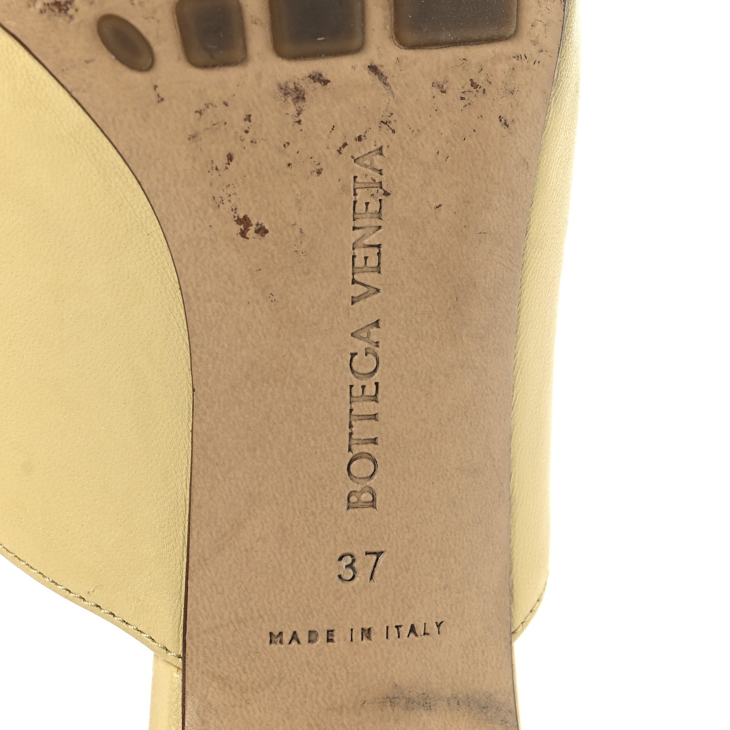 Lambskin Stretch Mule Sandals 37 Moon Beam