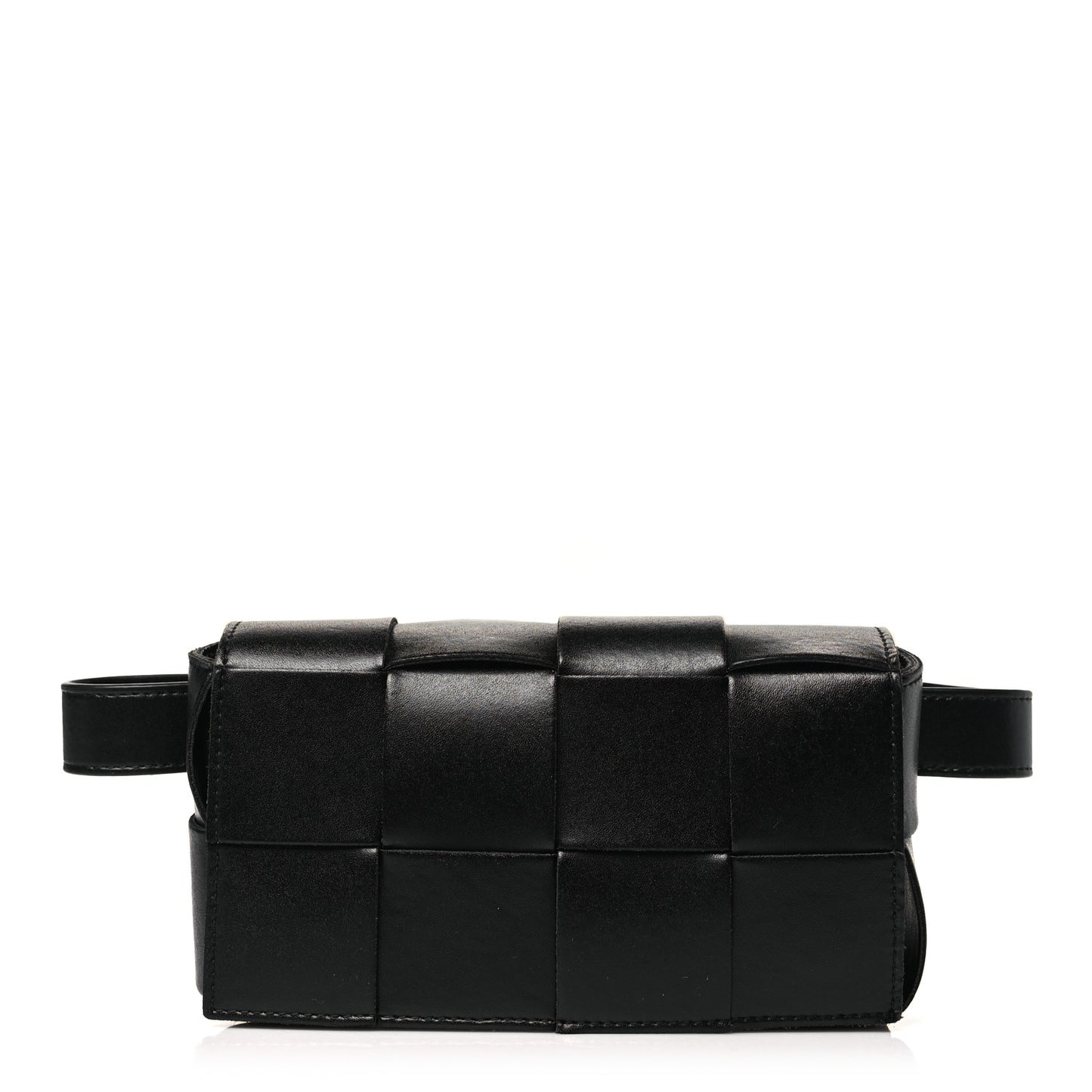 Nappa Maxi Intreccio The Belt Cassette Bag Black