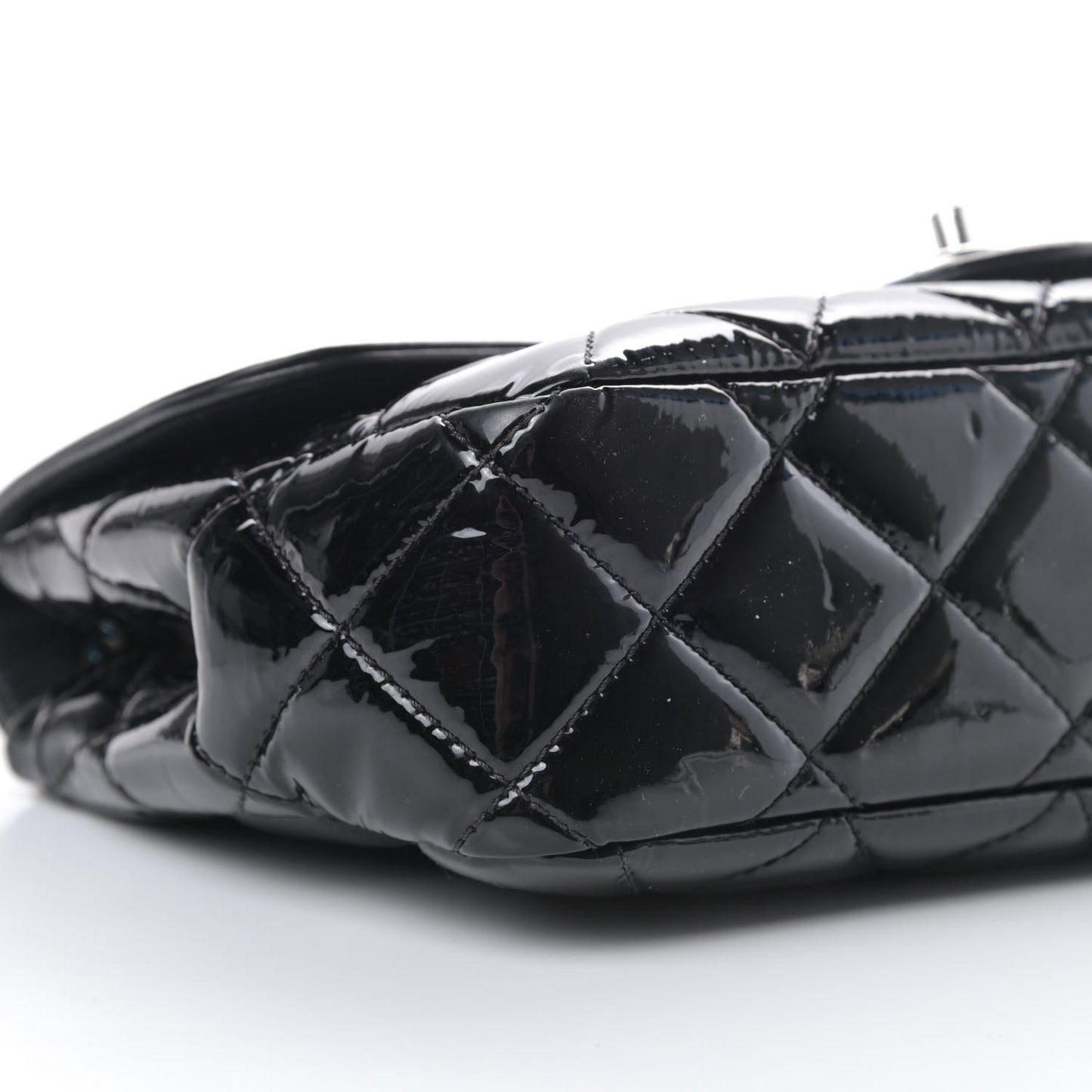 Patent Quilted Small Coco Shine Flap Black