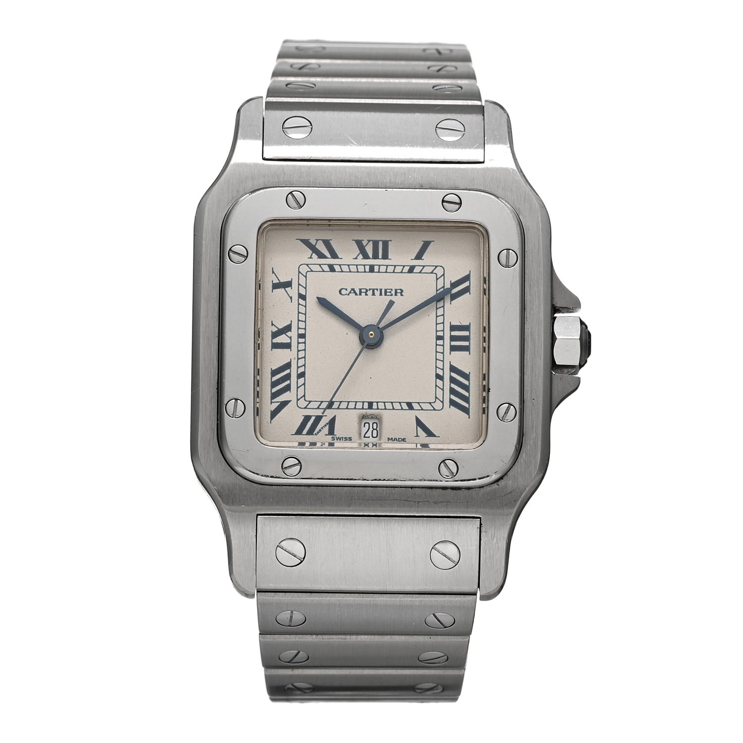 Stainless Steel 29mm Santos De Cartier Galbee Quartz Watch