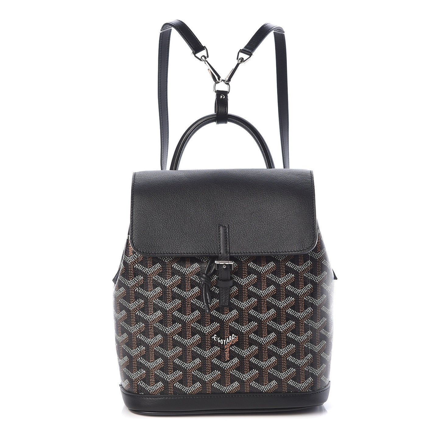 Goyardine Calfskin Mini Alpin Backpack Black