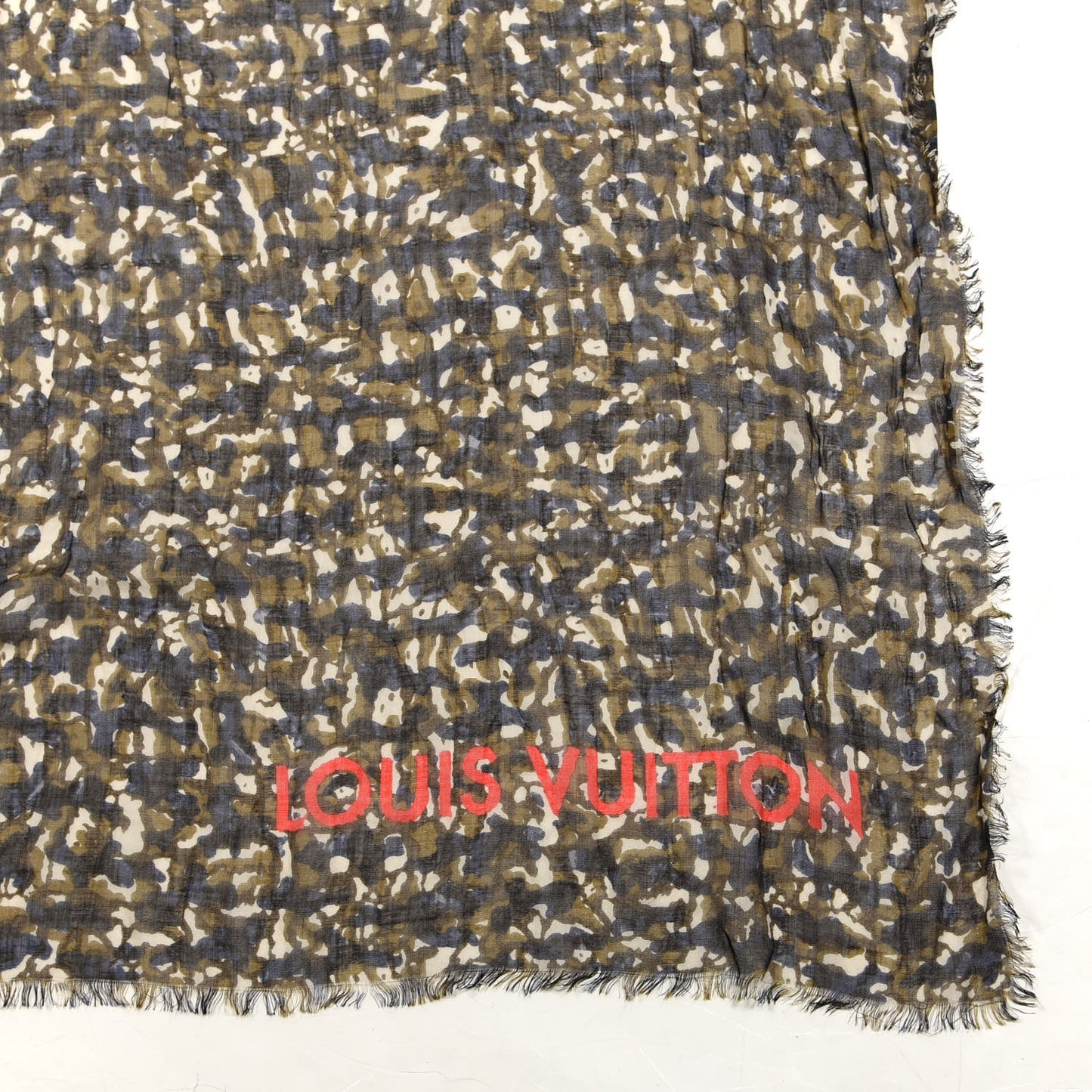 Cashmere Silk Leopard Stole Green