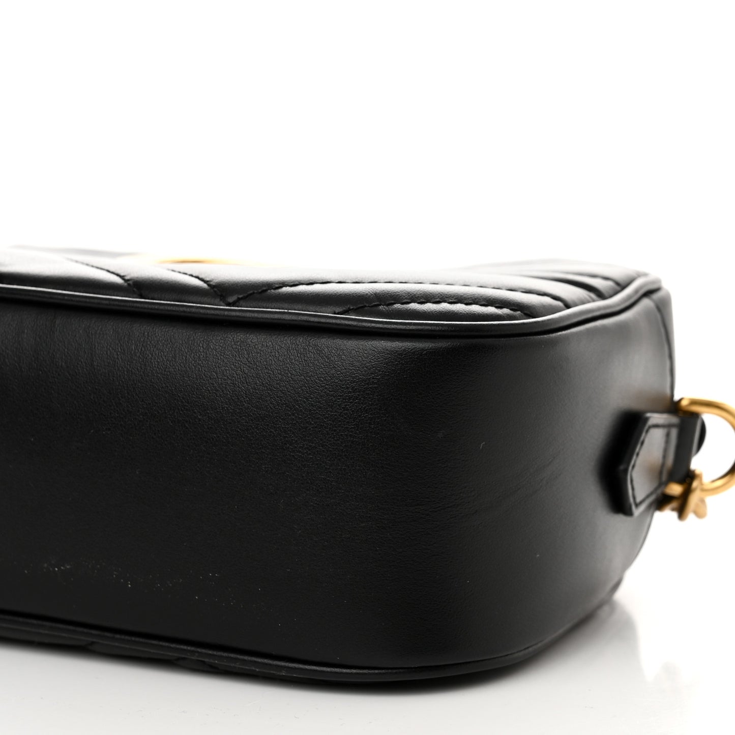 Calfskin Matelasse Small GG Marmont Chain Shoulder Bag Black