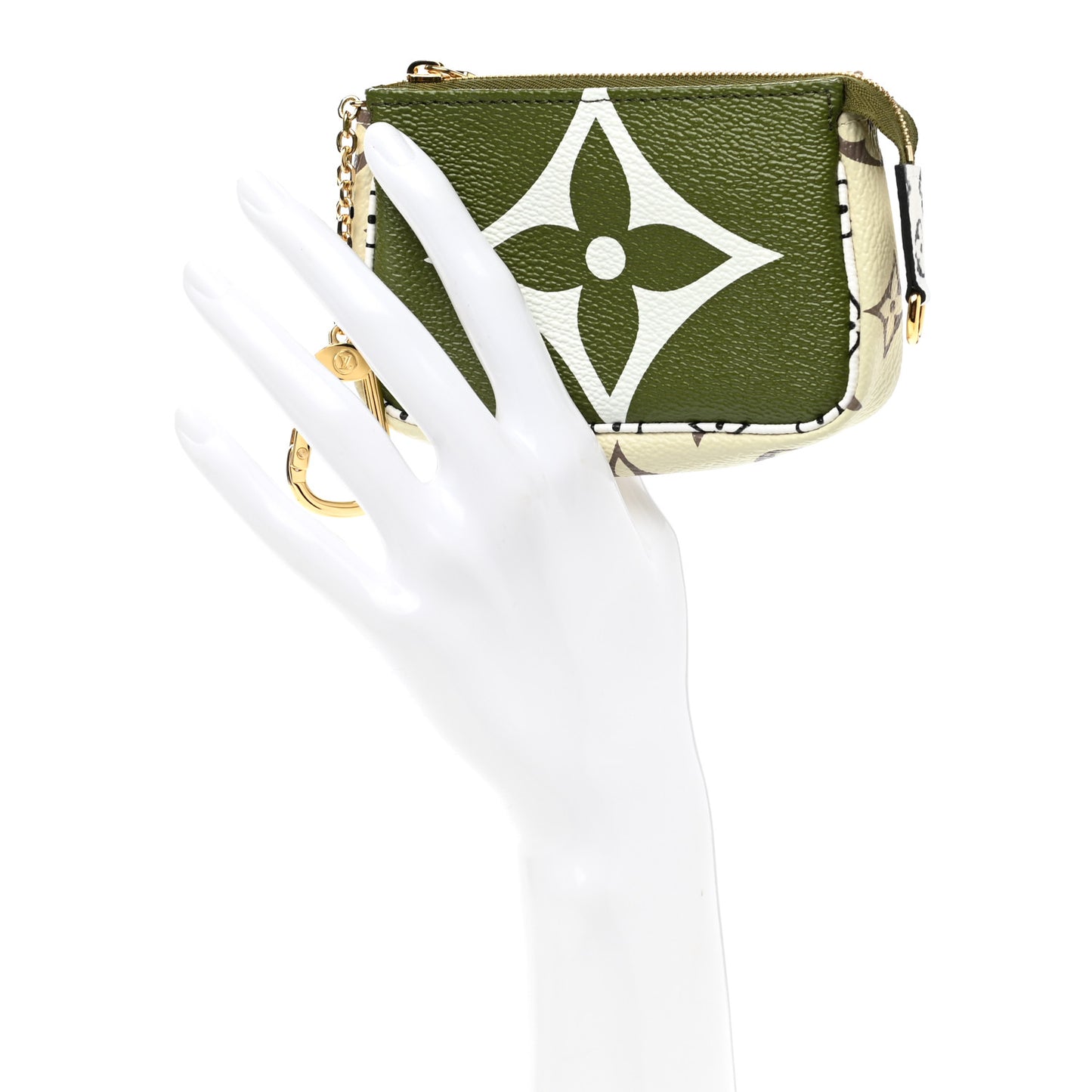 Monogram Giant Micro Pochette Accessories Kaki White