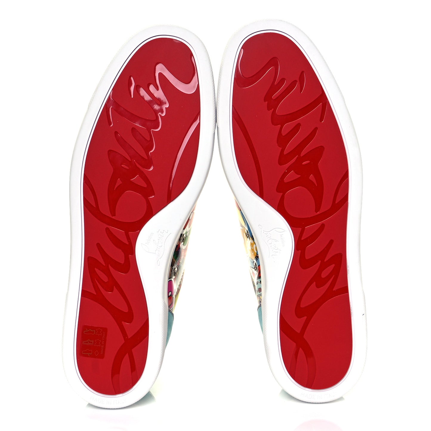Calfskin Patent Mens Louis Junior Spikes Orlato Flat Sneakers 44 Version Multicolor