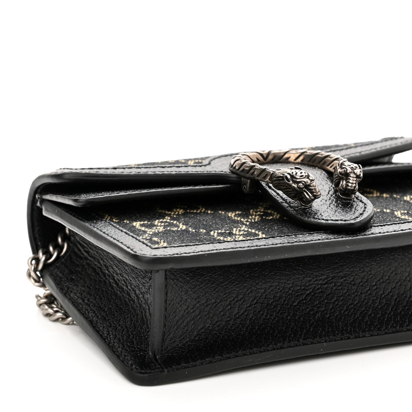 Jacquard Black Denim GG Monogram Super Mini Dionysus Shoulder Bag Black Ivory