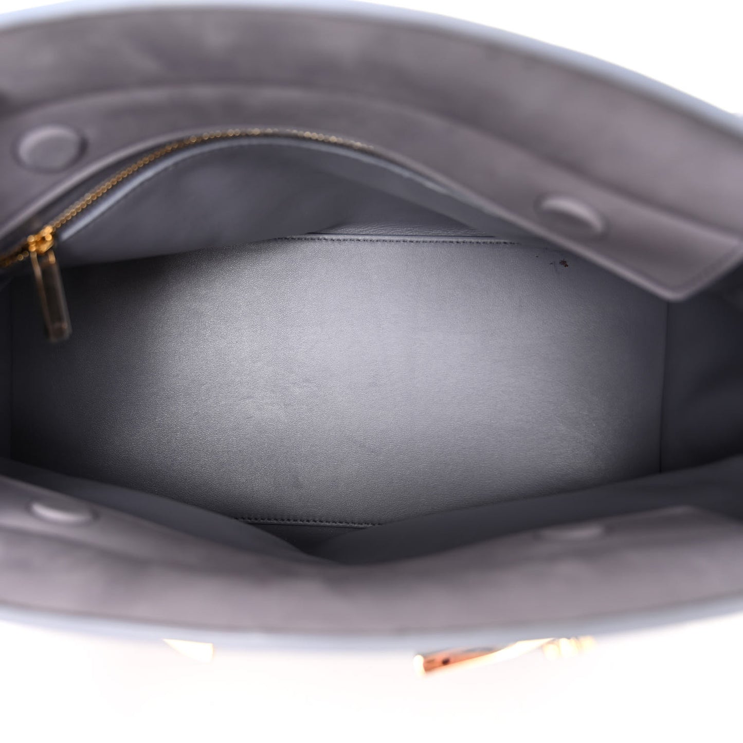 Calfskin Large Hug Pouch Fog Gray