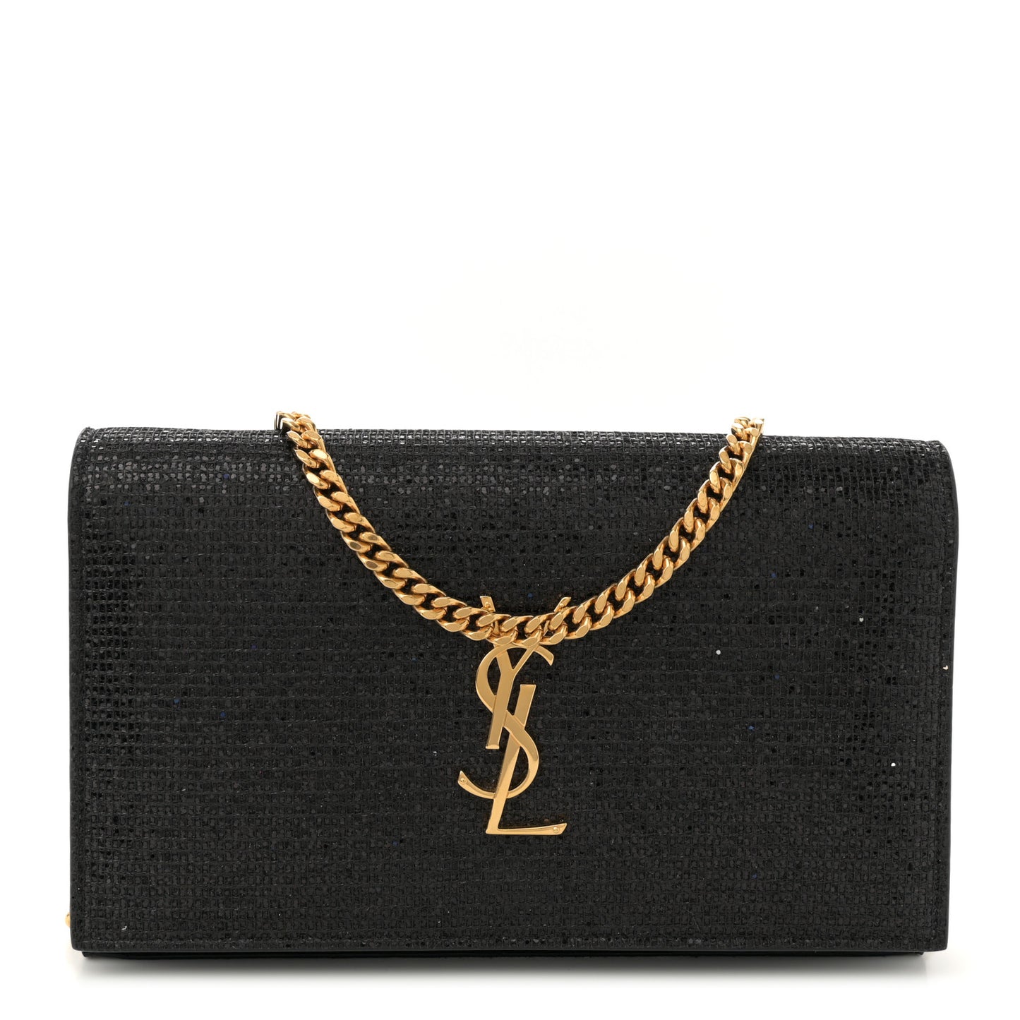Glitter Classic Monogram Galactica Chain Wallet Black