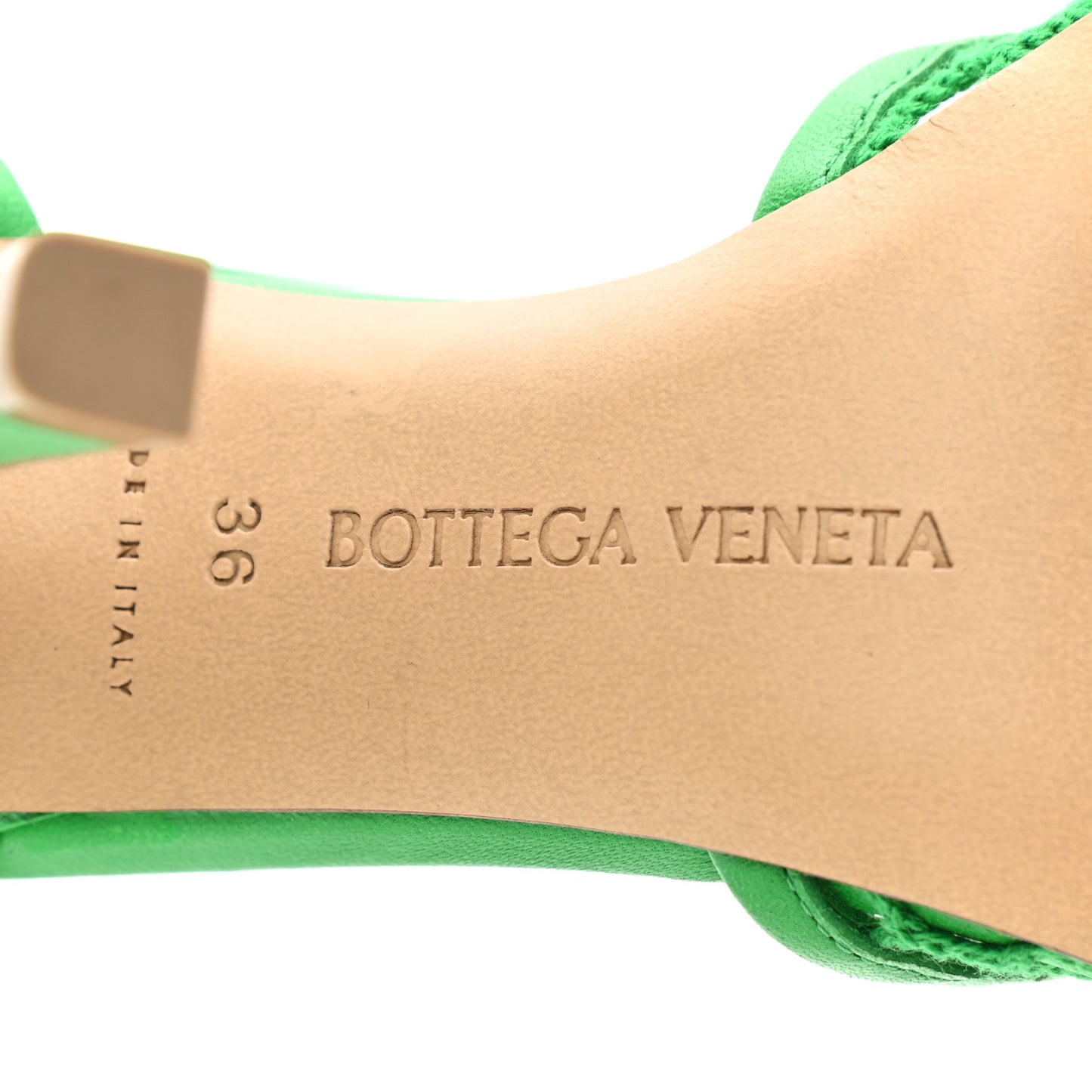 Mesh Nappa Stretch Ankle Tie 90mm Sandals 36 Grass