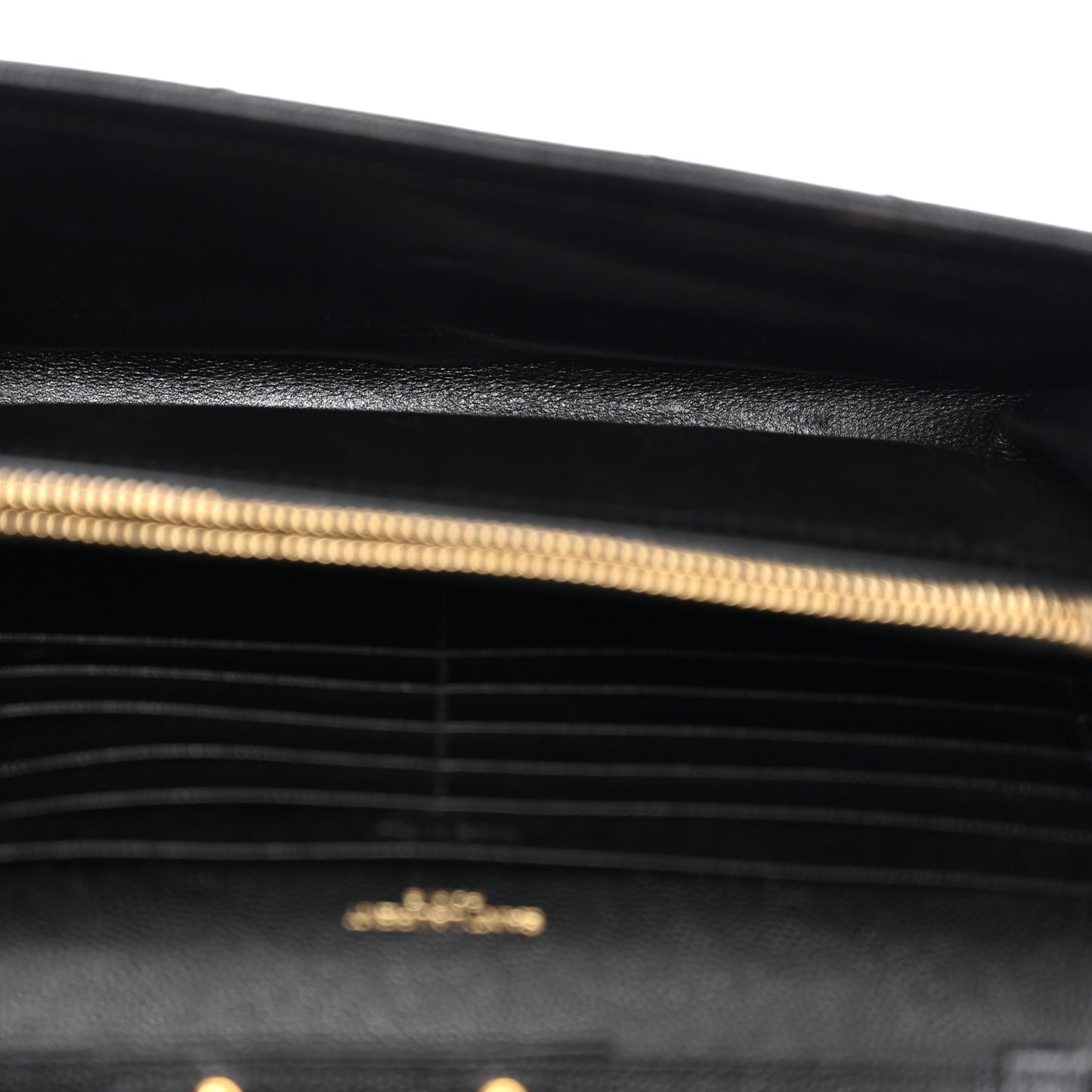Grain De Poudre Matelasse Chevron Monogram Chain Wallet Black