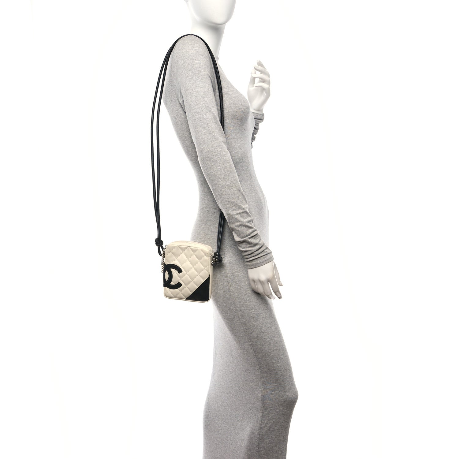 Chanel Calfskin Quilted Cambon Small Messenger White Black 2 of 12