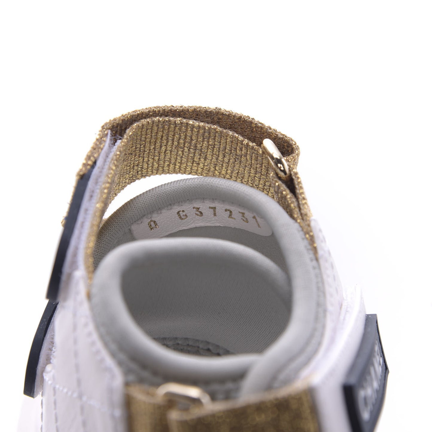 Goatskin Fabric Gladiator Sandals 37.5 White Light Grey Navy Blue