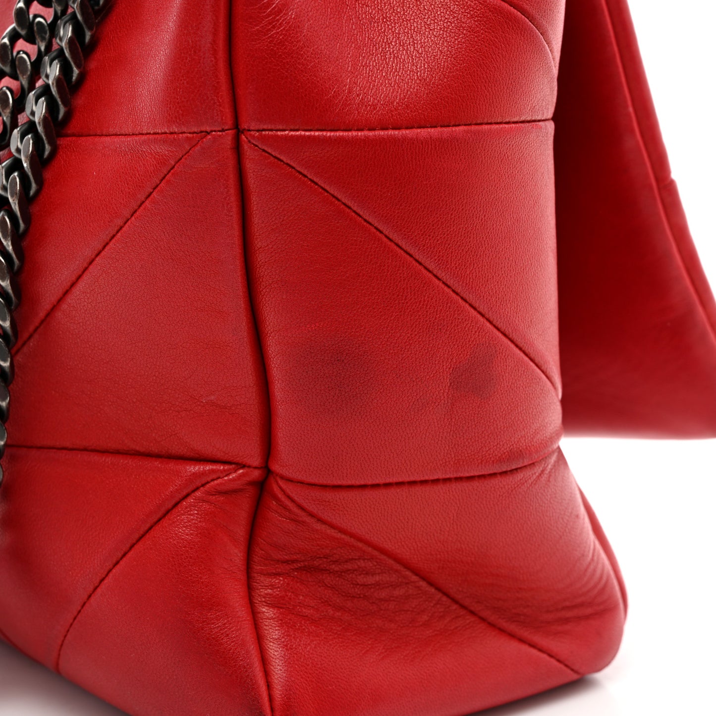 Lambskin Patchwork Monogram Large Jamie Red
