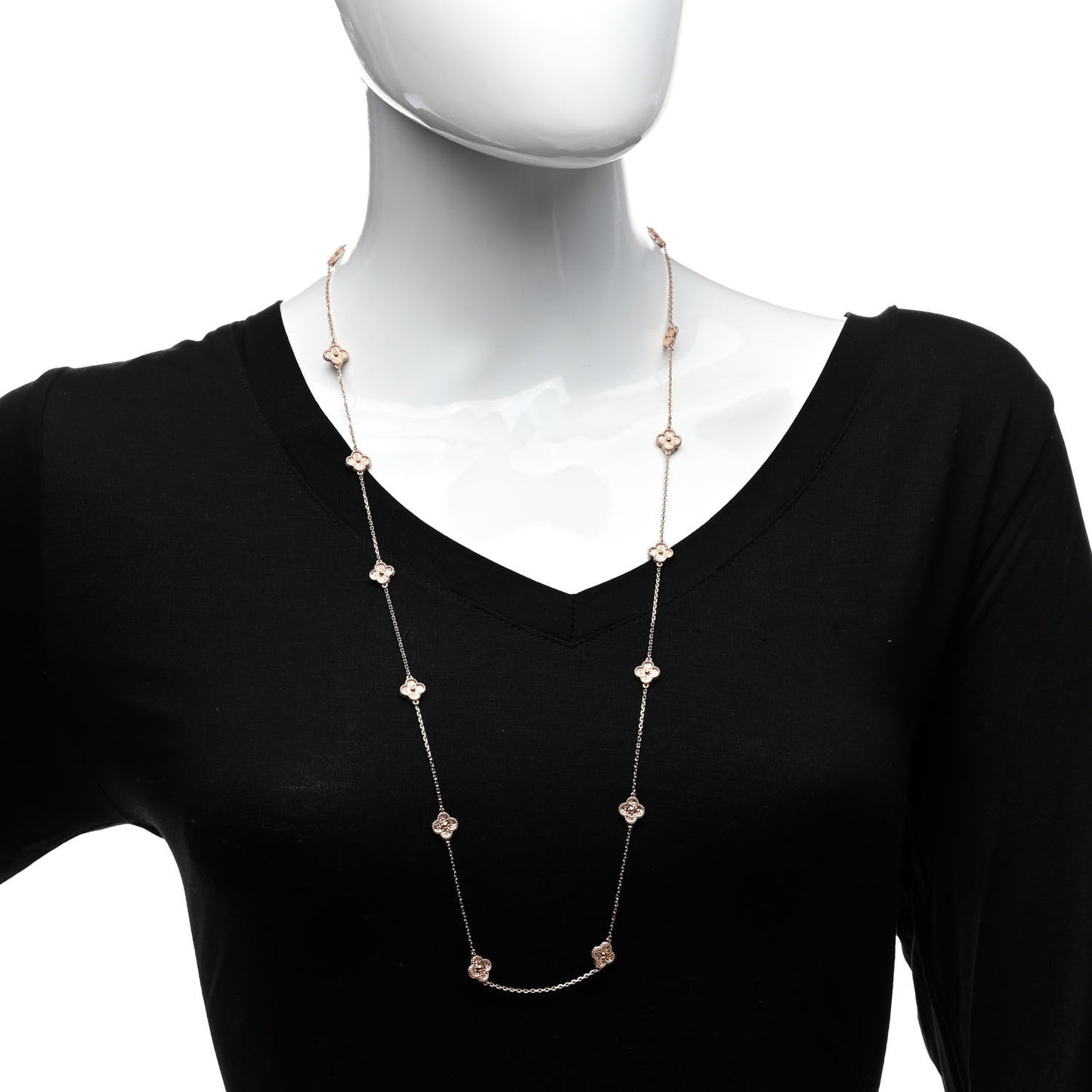 18K Rose Gold 16 Motifs Sweet Alhambra Necklace