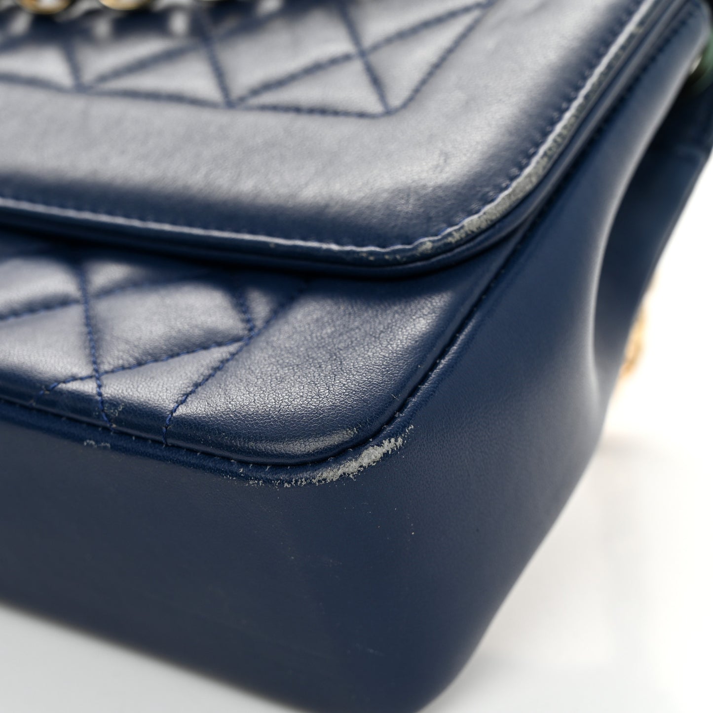 Lambskin Quilted Large Chic With Me Flap Navy