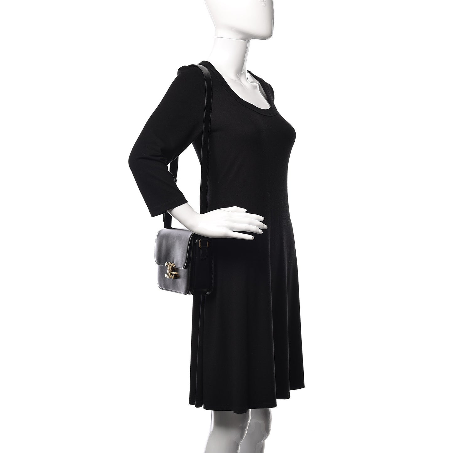 Shiny Calfskin Medium Triomphe Black