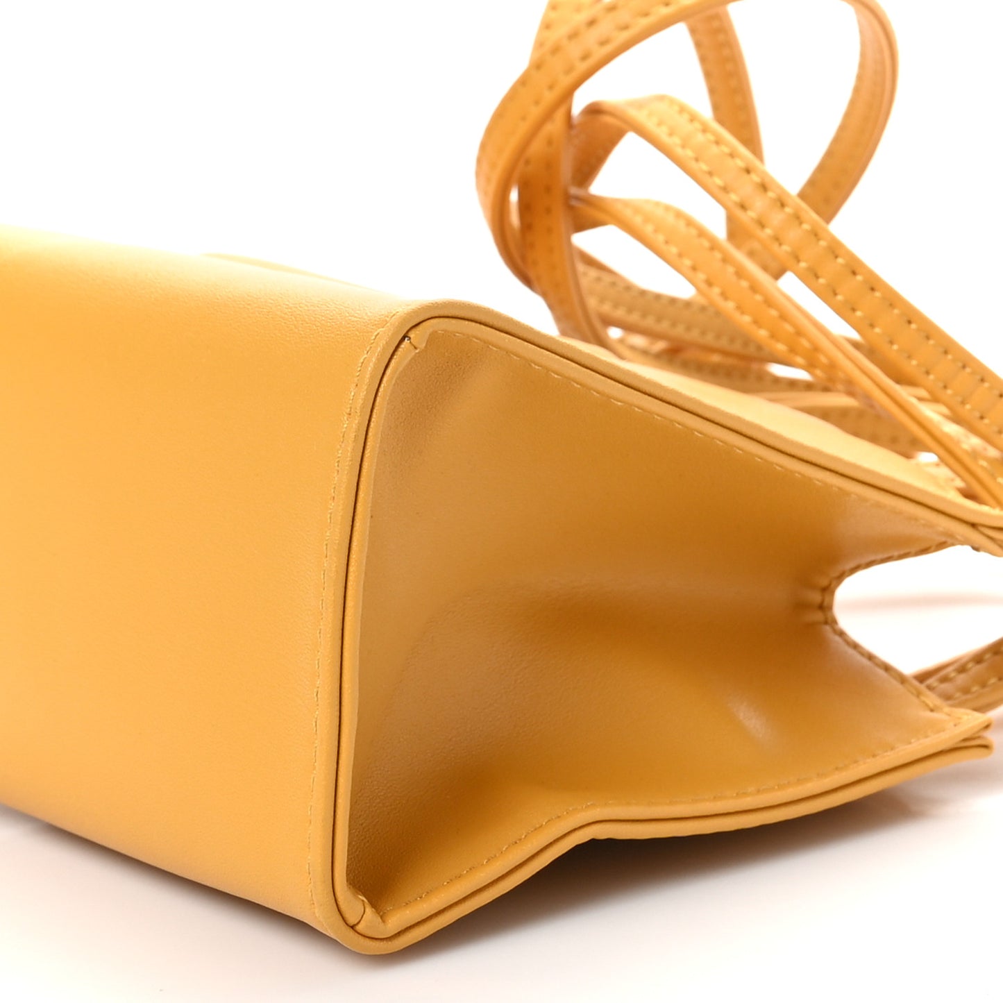 Vegan Leather Small Shopping Bag Mustard