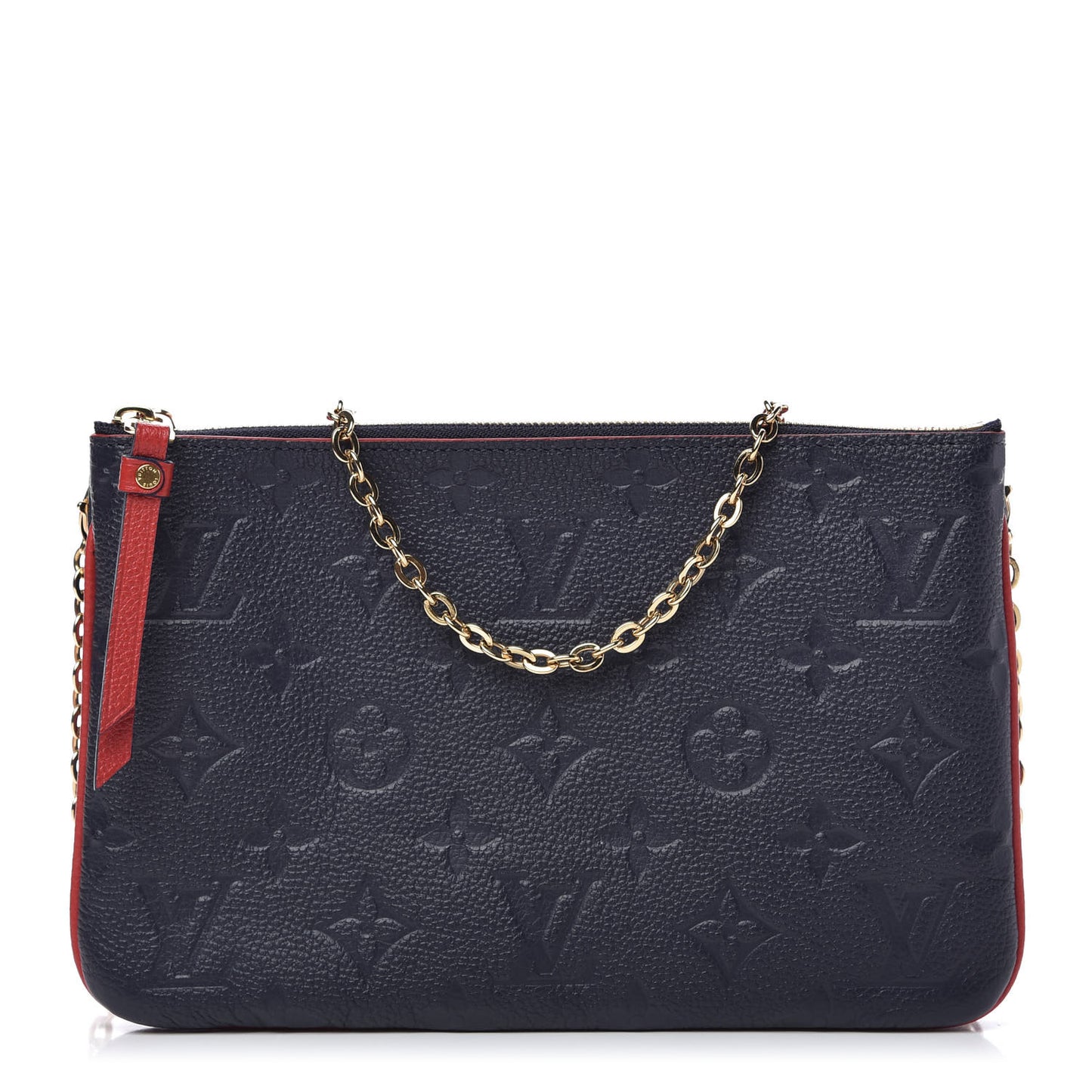 Empreinte Double Zip Pochette Marine Rouge