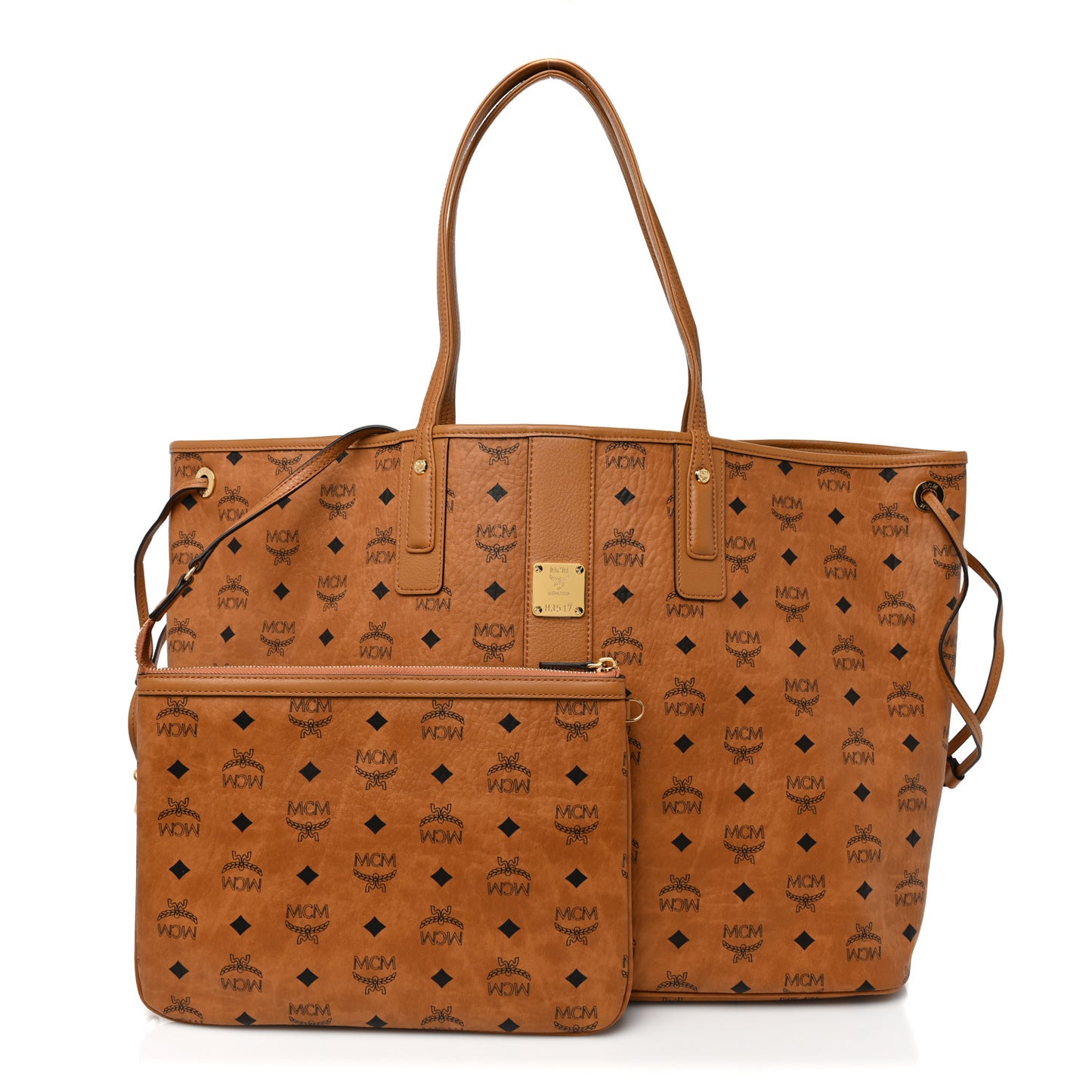 Visetos Large Liz Reversible Shopper Tote Cognac