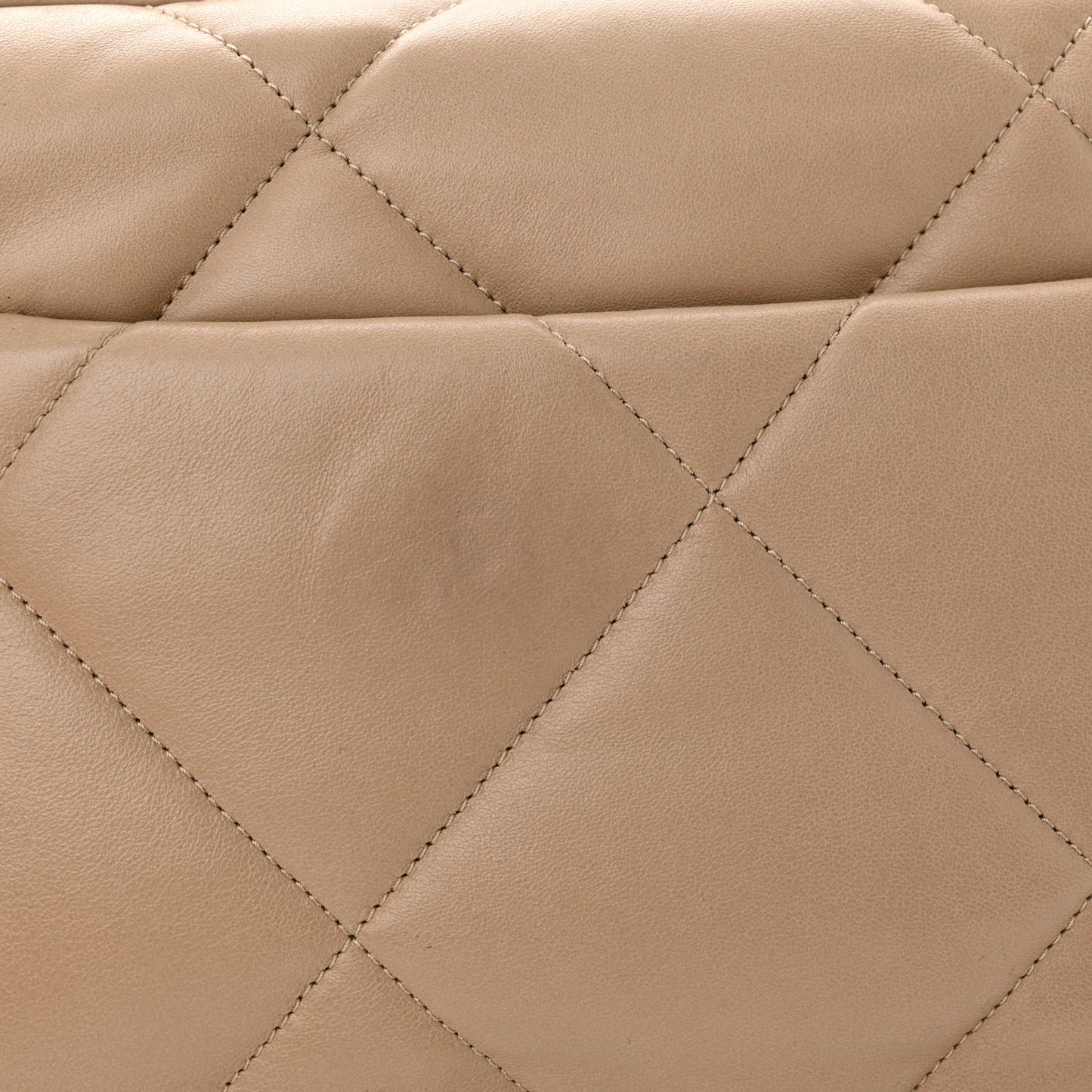 Lambskin Quilted Medium Chanel 19 Flap Dark Beige