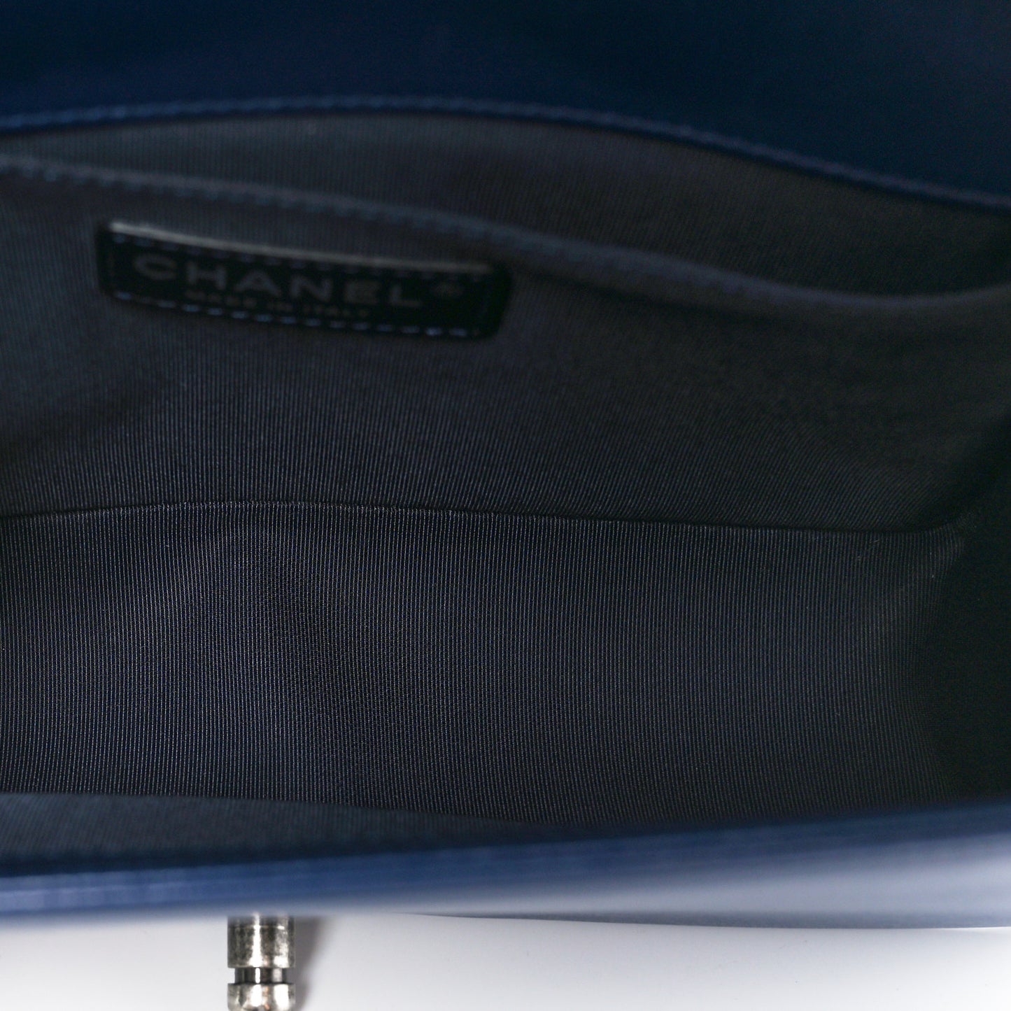 Lambskin Quilted Medium Boy Flap Dark Navy