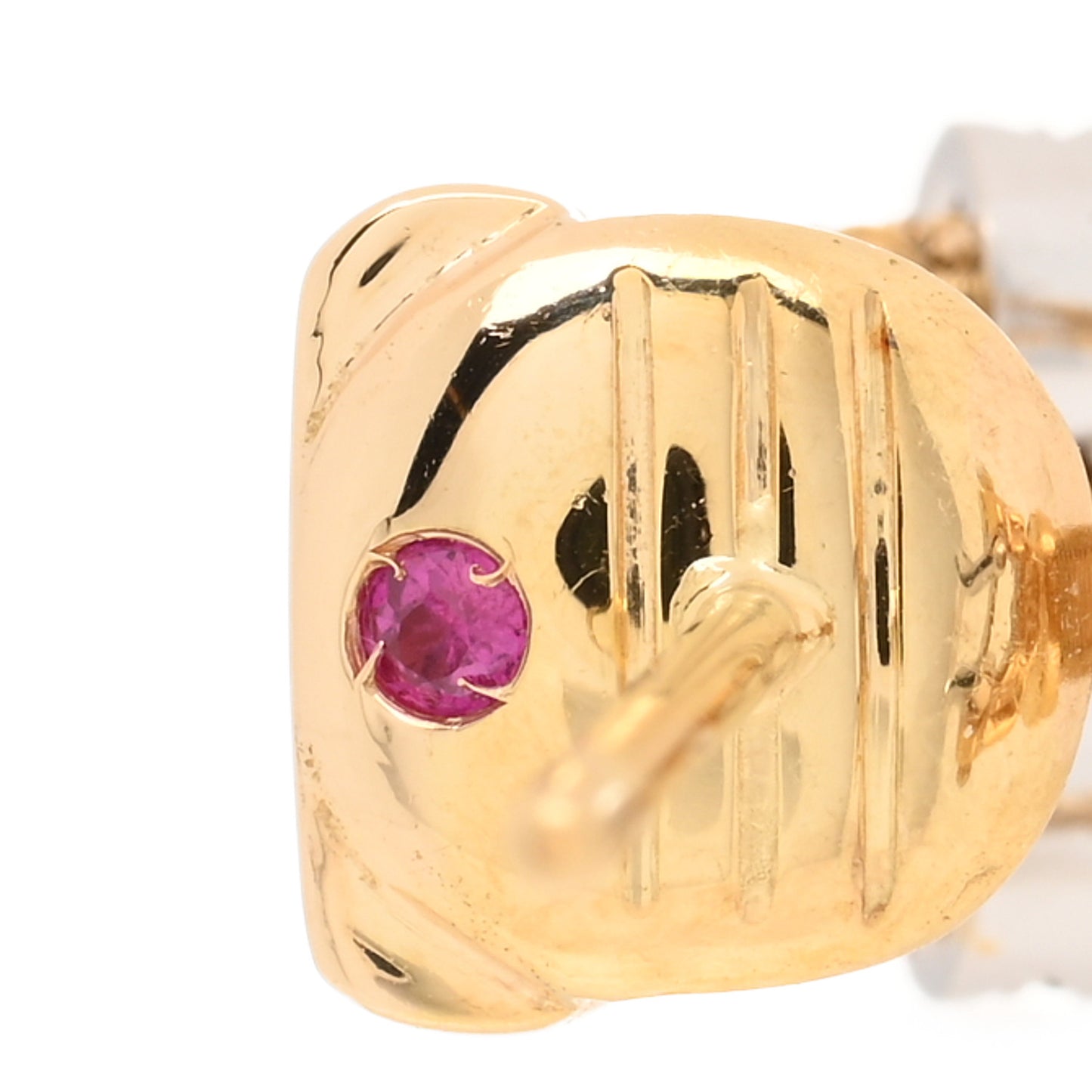 18K Yellow White Gold Diamond Silk Mesh Hoop Earrings