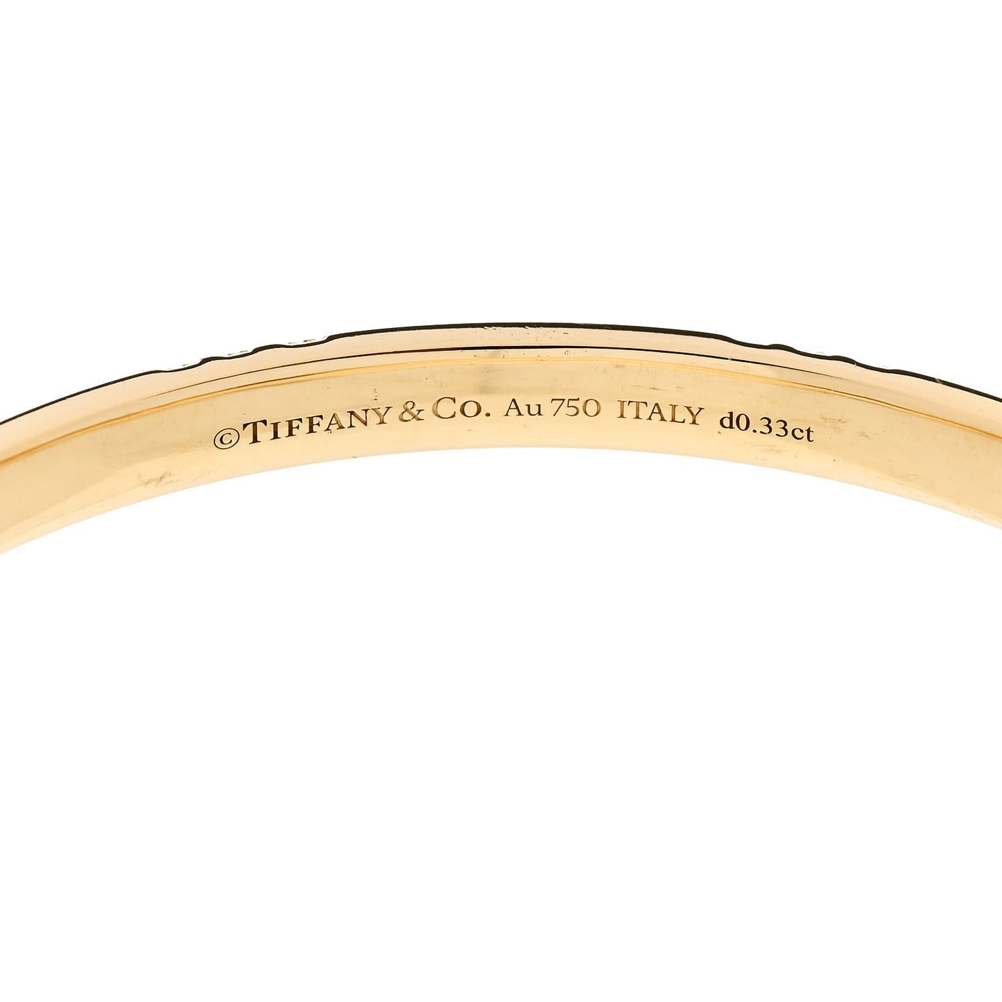 18K Yellow Gold Diamond Atlas Closed Narrow Hinged Bangle Bracelet