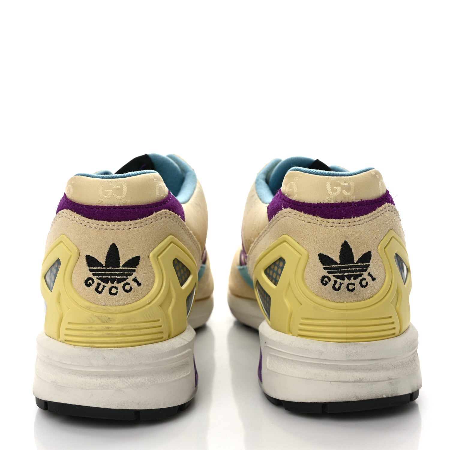Gucci X ADIDAS Suede Madeira Nylon Jacquard GG Monogram Womens ZX8000 Sneakers 5.5 Butter Dusty Azure Shine Purple 5 of 9